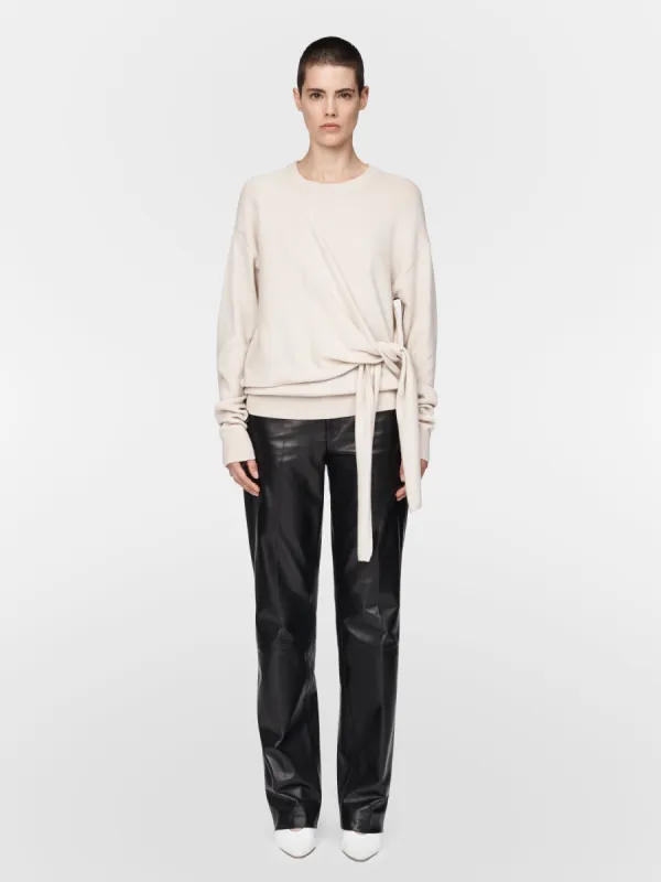 Knot Crewneck in Crema made by MARIA McMANUS