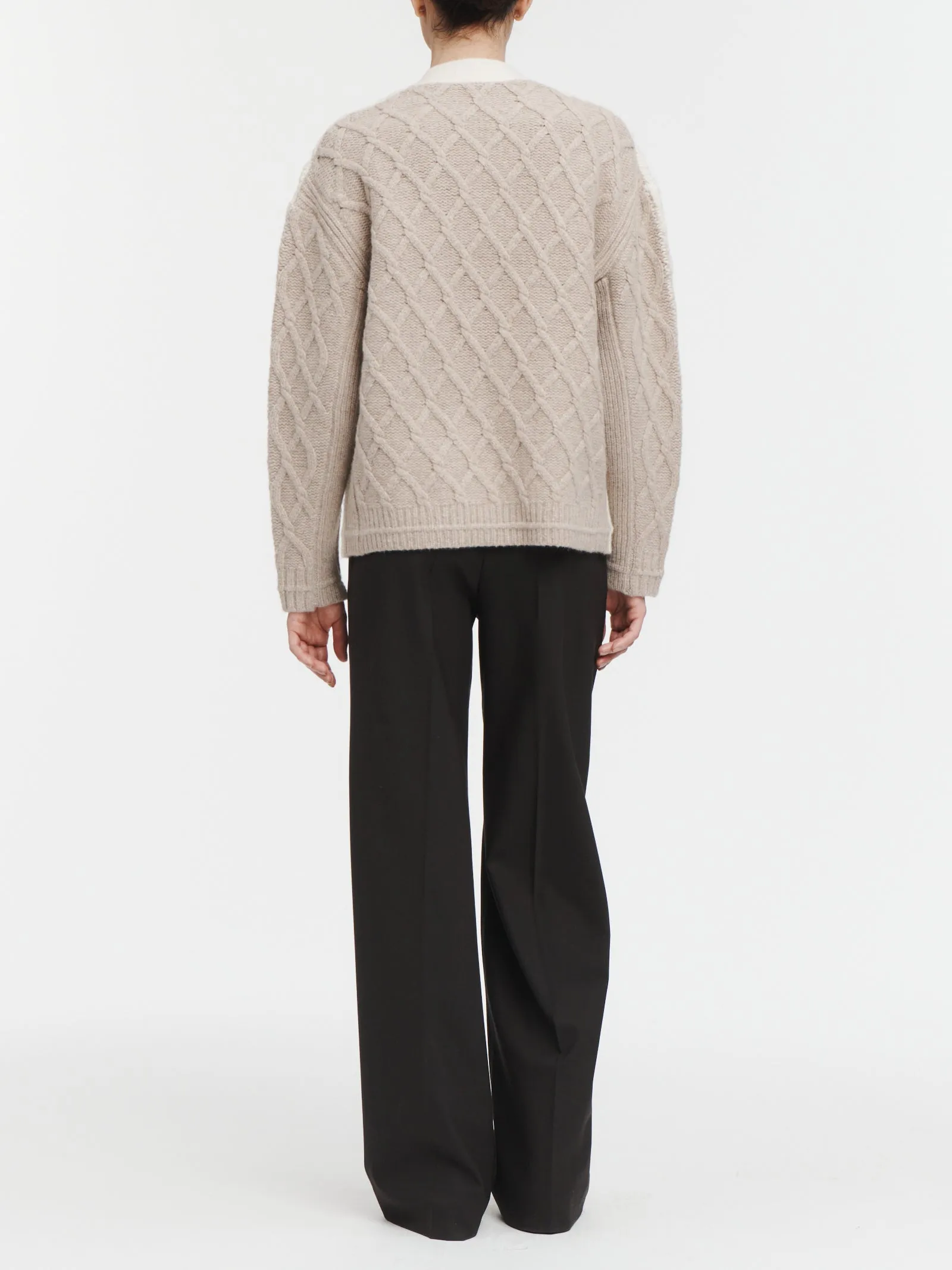 Twisted Cable Cardigan in Ivory/Stone sold by MARIA McMANUS product image thumbnail 2