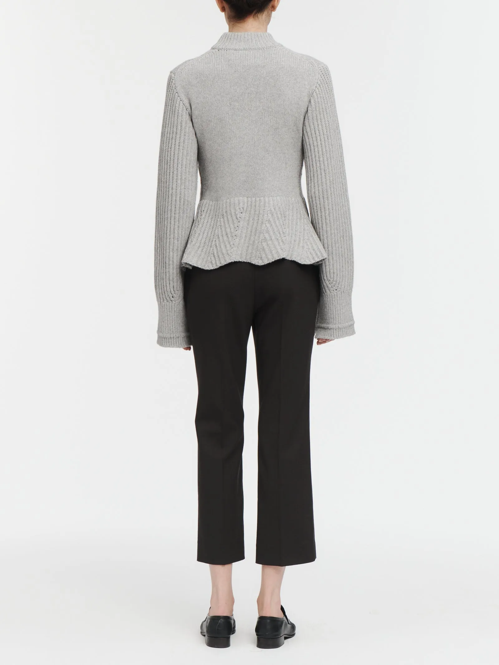 Peplum Mock Neck Sweater in Heather Grey sold by MARIA McMANUS product image thumbnail 3