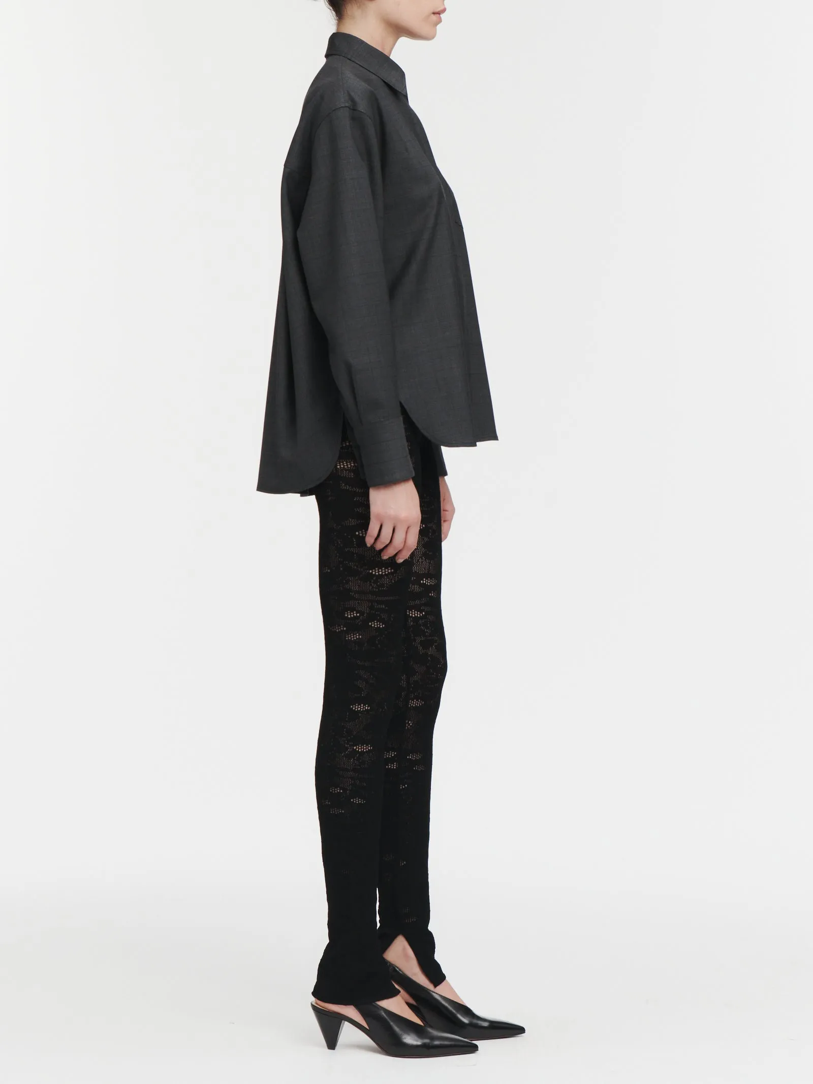 Covered Placket Shirt in Charcoal Glen Plaid sold by MARIA McMANUS product image thumbnail 2