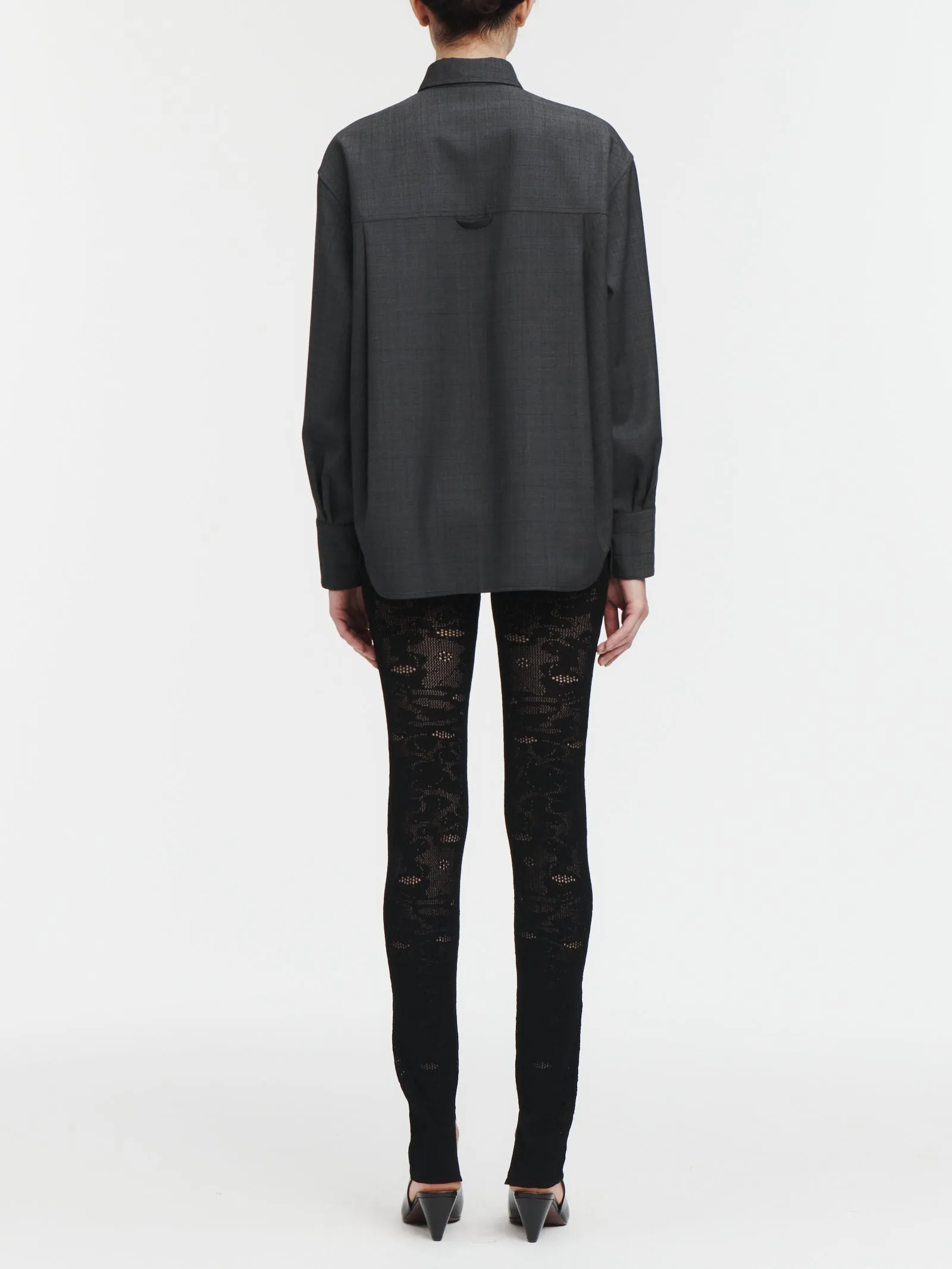 Covered Placket Shirt in Charcoal Glen Plaid sold by MARIA McMANUS product image thumbnail 3