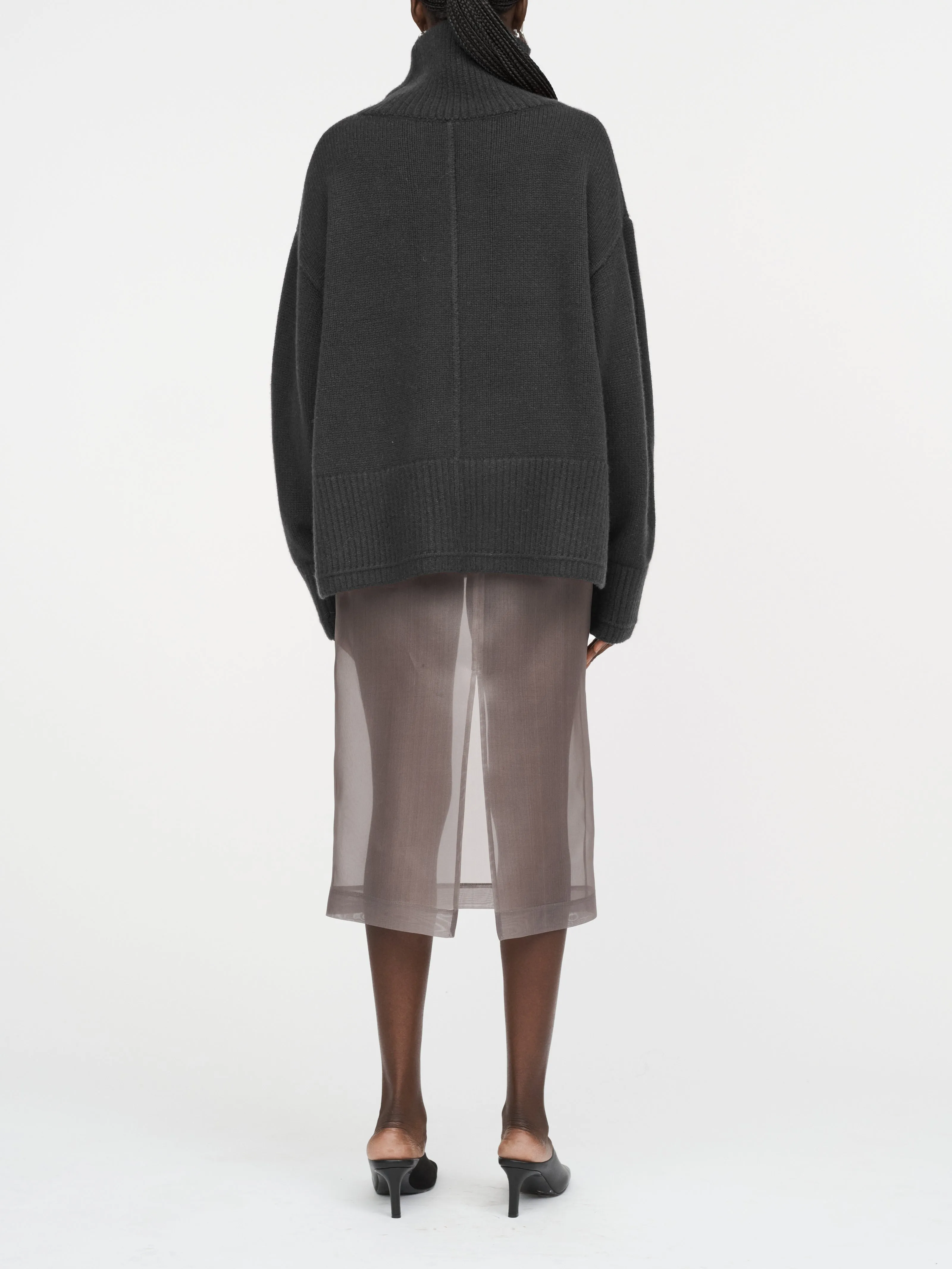 Swing Mock Neck in Charcoal sold by MARIA McMANUS product image thumbnail 3