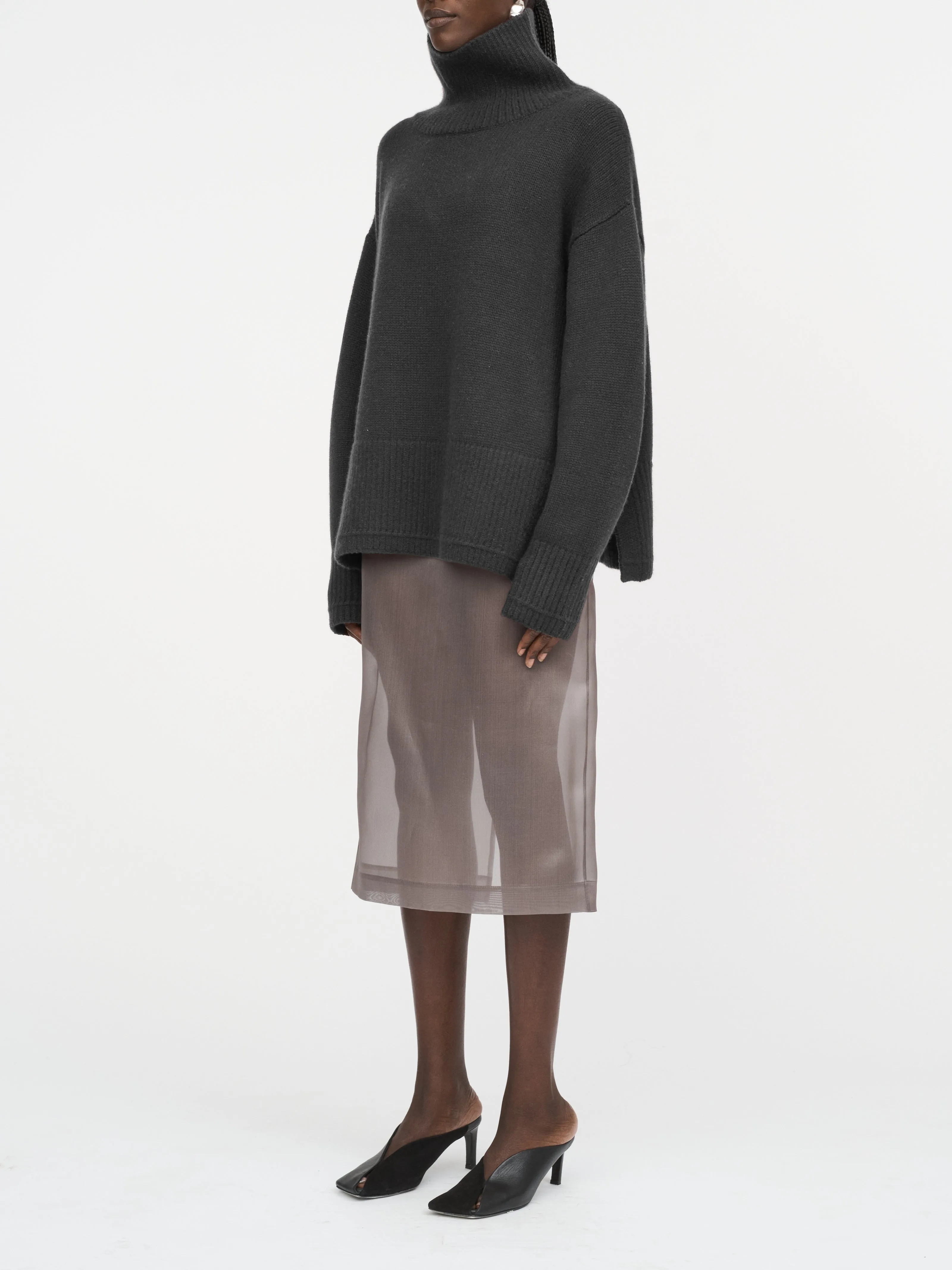 Swing Mock Neck in Charcoal sold by MARIA McMANUS product image thumbnail 2