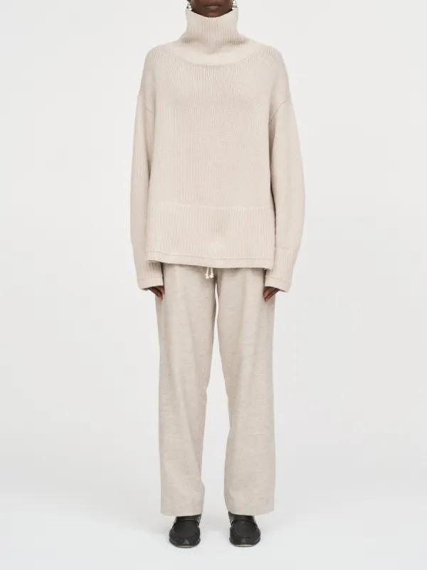 Swing Mock Neck in Crema sold by MARIA McMANUS