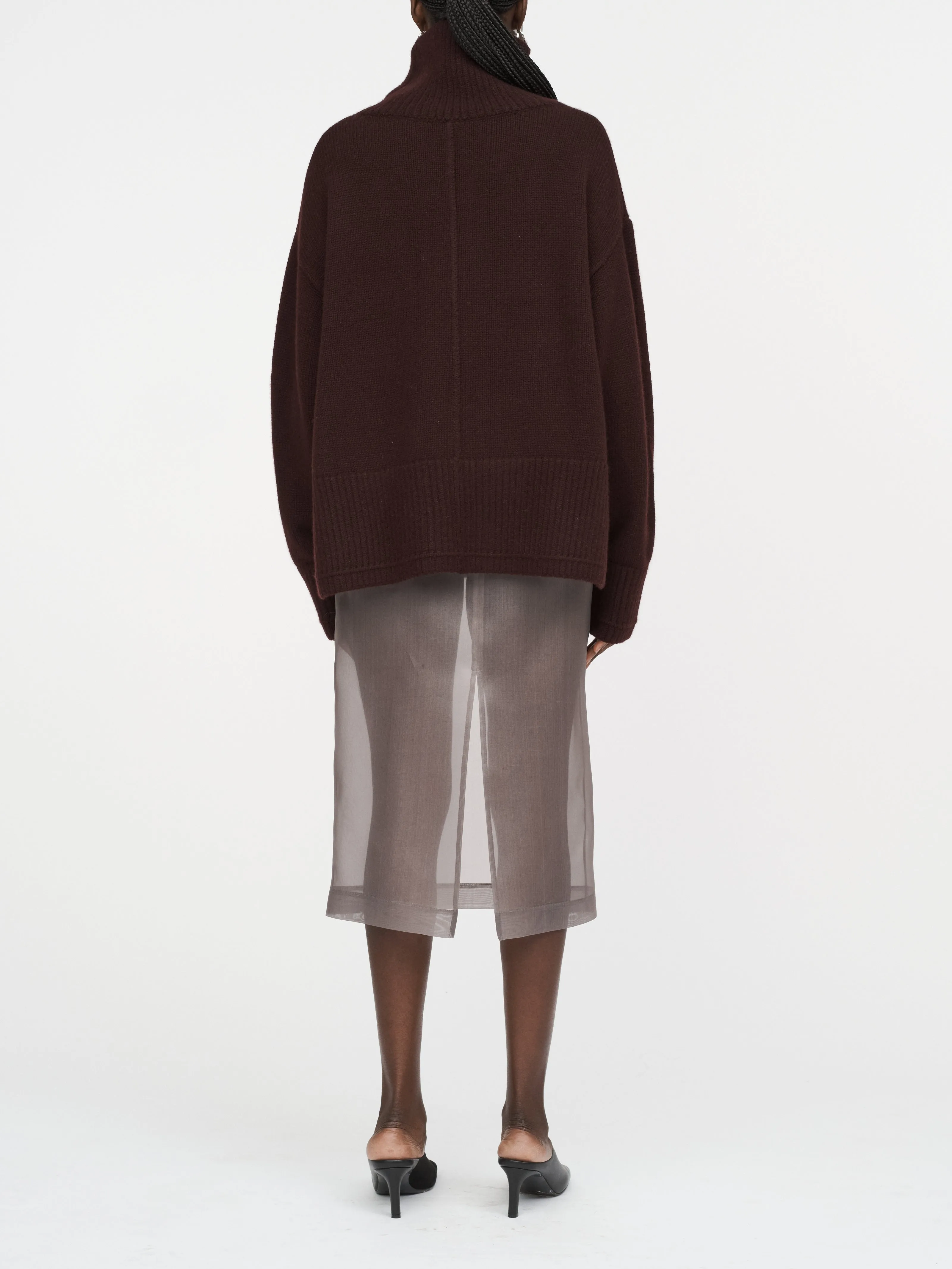 Swing Mock Neck in Black Cherry sold by MARIA McMANUS product image thumbnail 3