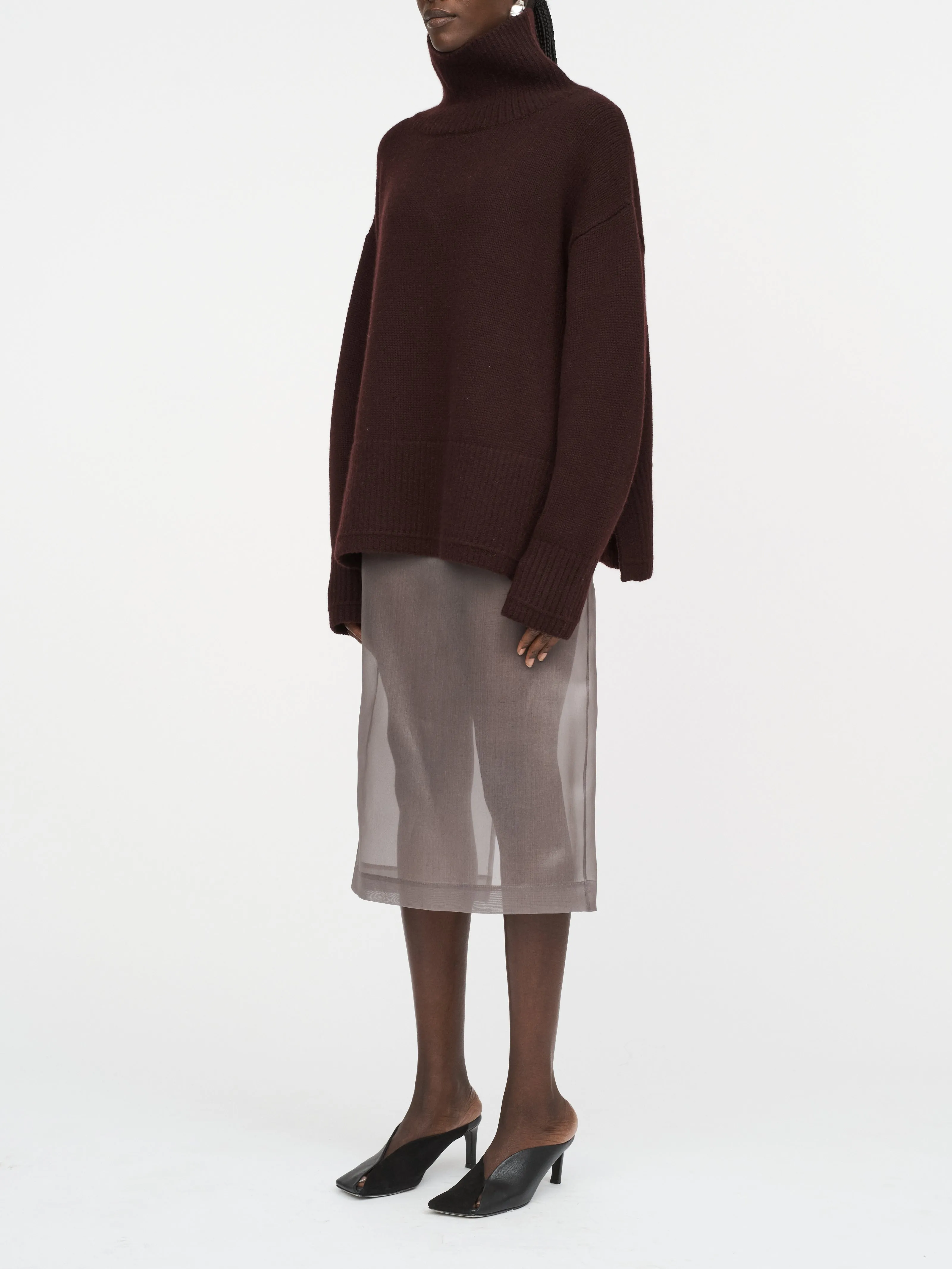 Swing Mock Neck in Black Cherry sold by MARIA McMANUS product image thumbnail 2