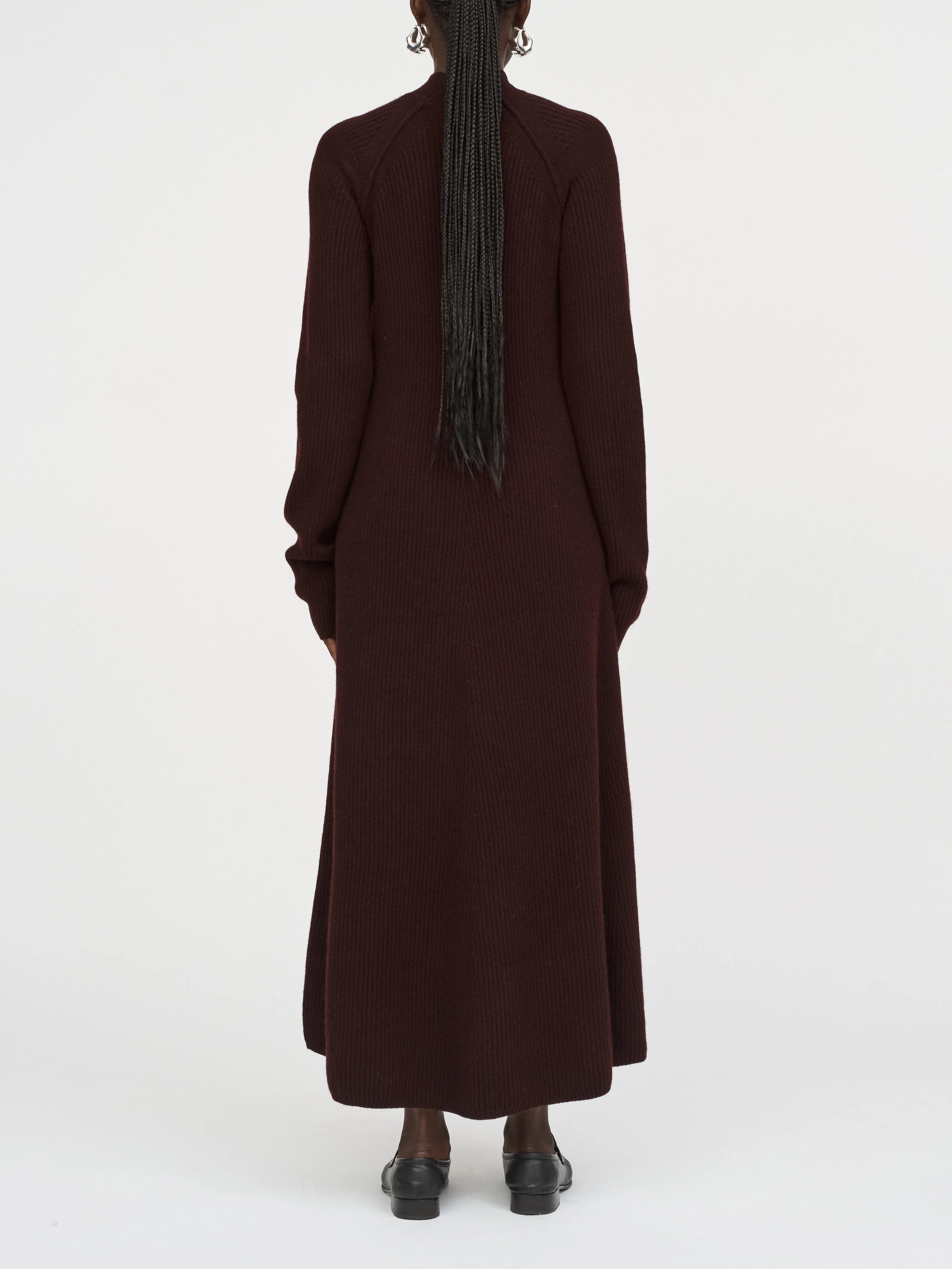 Ribbed Mock Dress in Black Cherry sold by MARIA McMANUS product image thumbnail 3