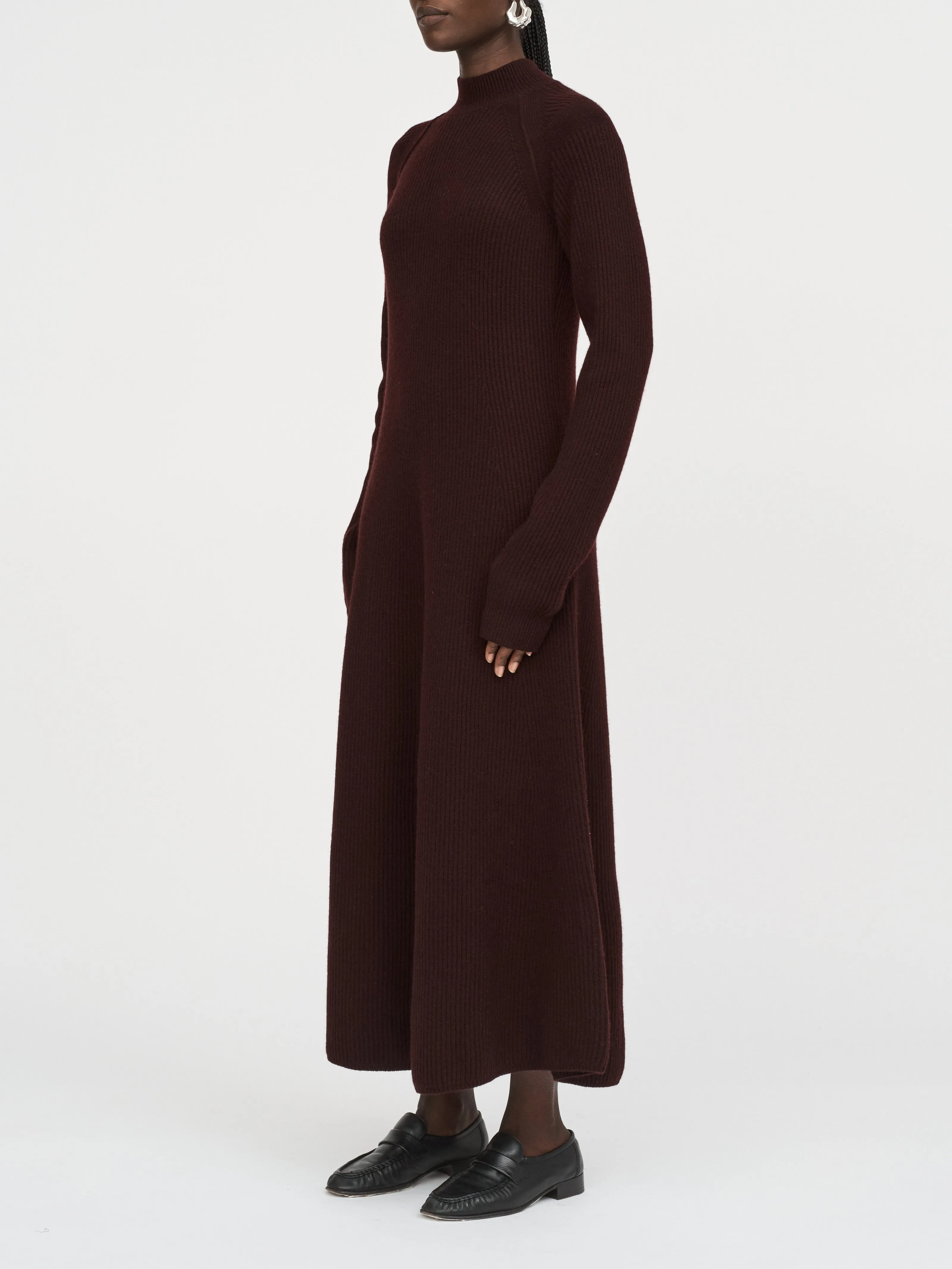 Ribbed Mock Dress in Black Cherry sold by MARIA McMANUS product image thumbnail 2