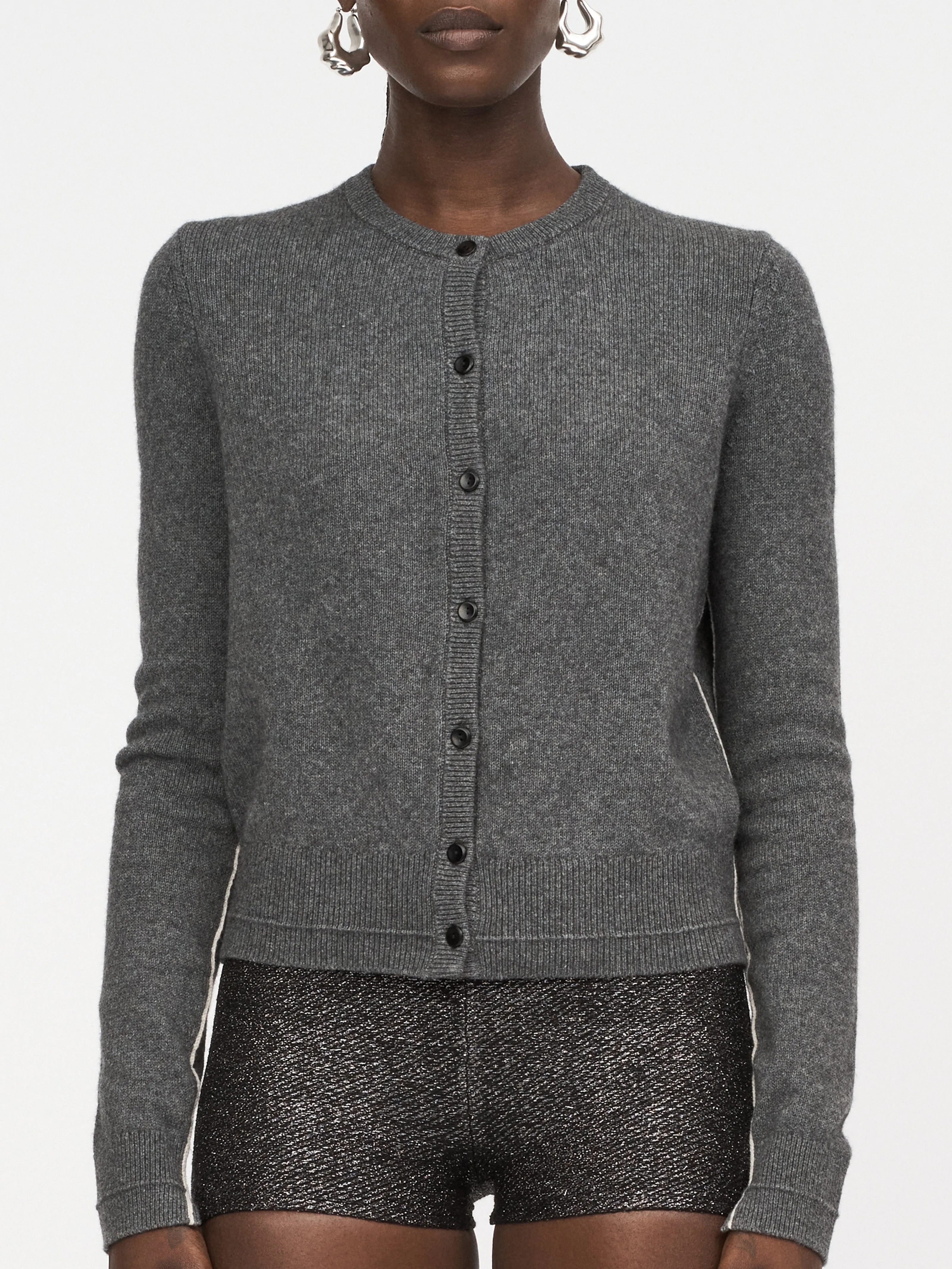 Petite Cardigan in Charcoal sold by MARIA McMANUS