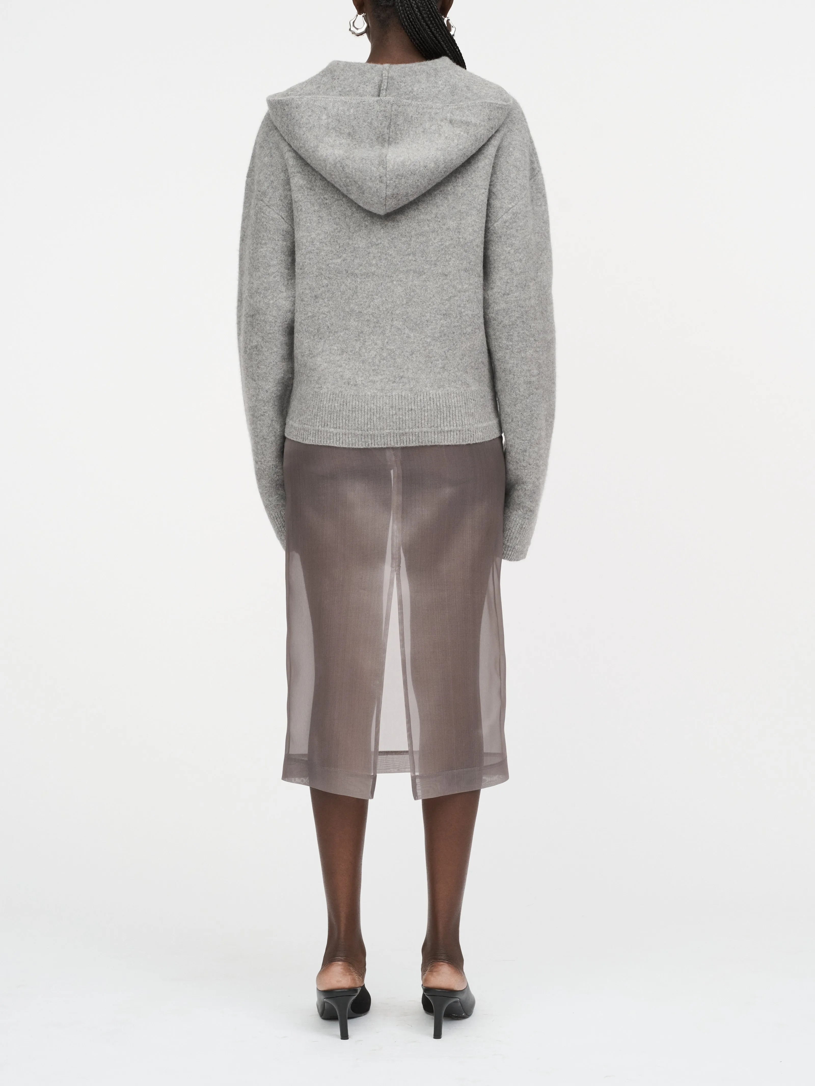 Felted Wool Hoodie in Medium Heather Grey sold by MARIA McMANUS product image thumbnail 3