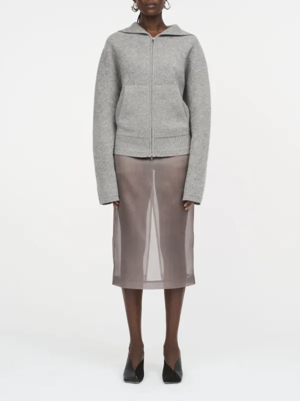 Felted Wool Hoodie in Medium Heather Grey sold by MARIA McMANUS