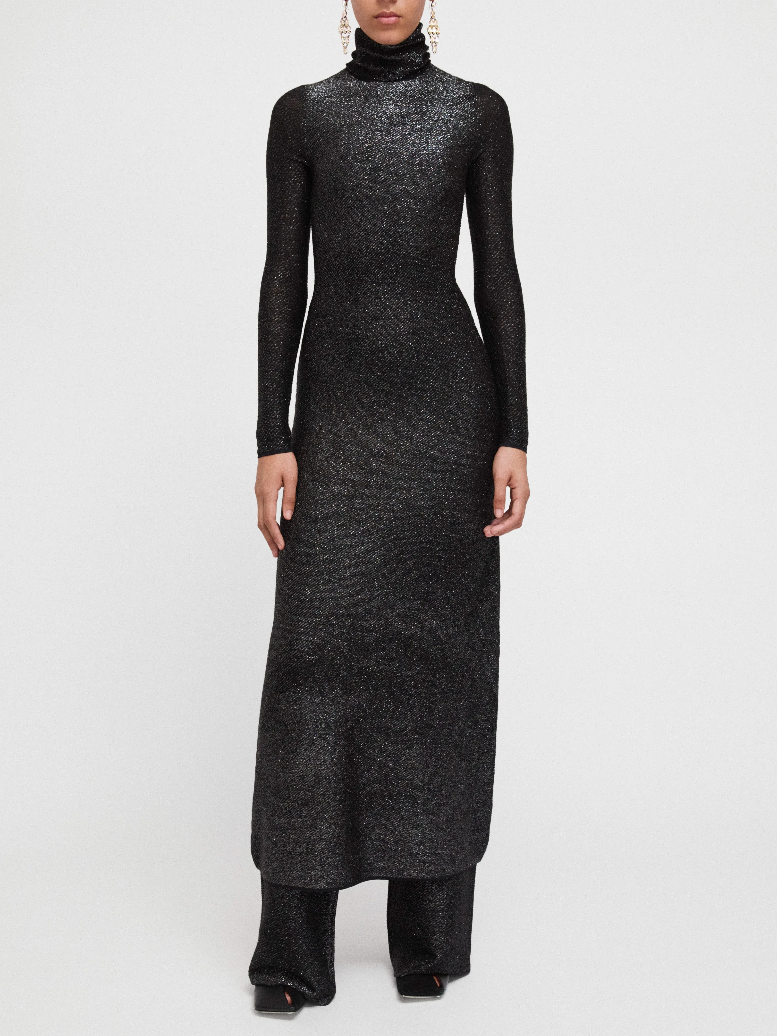 Metallic Dress in Black Metallic sold by MARIA McMANUS