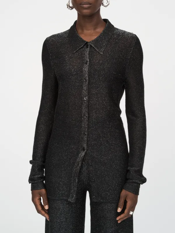 Metallic Shirt in Black Metallic sold by MARIA McMANUS