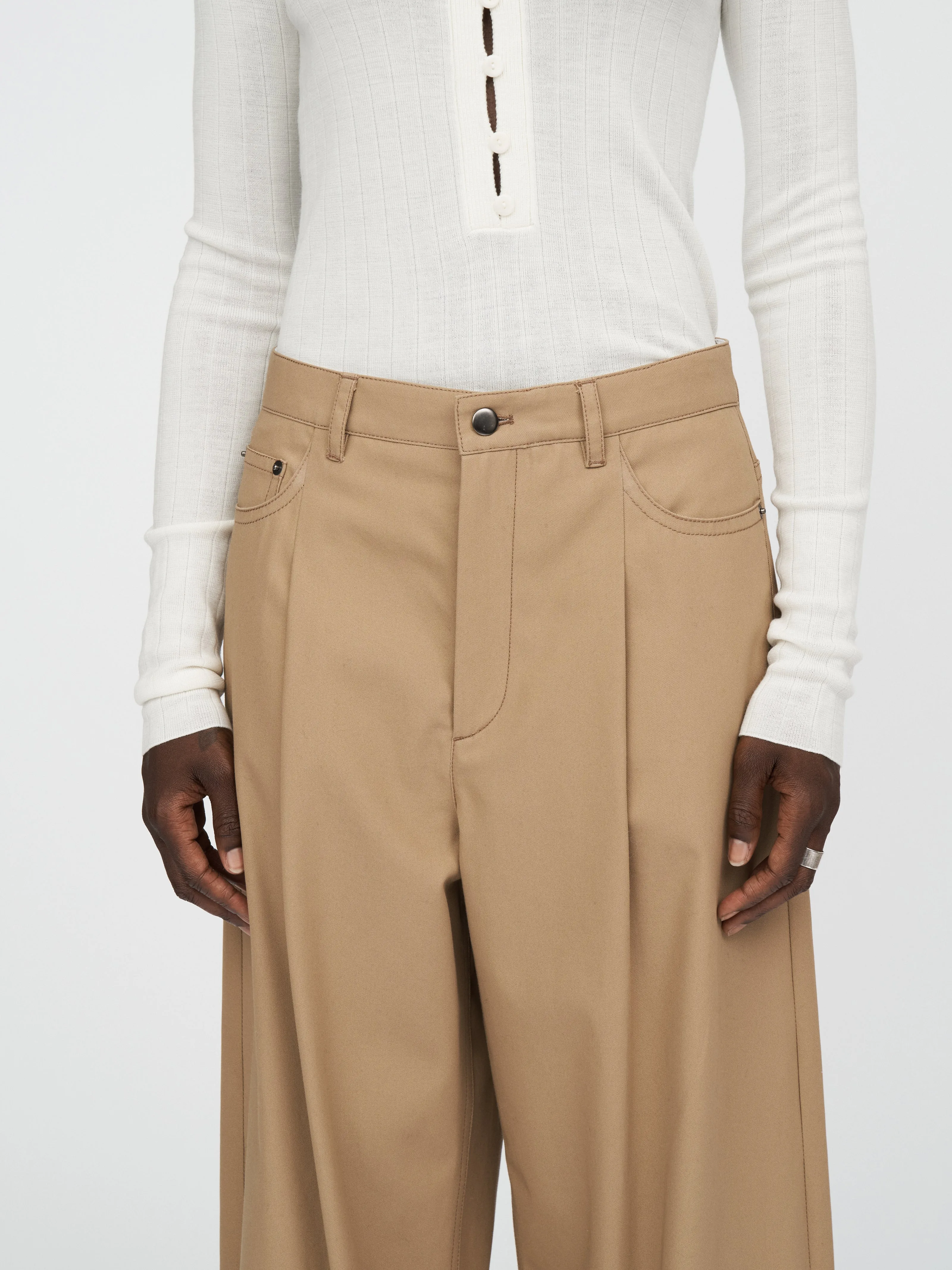 Kissing Placket Polo in Ivory sold by MARIA McMANUS product image thumbnail 4