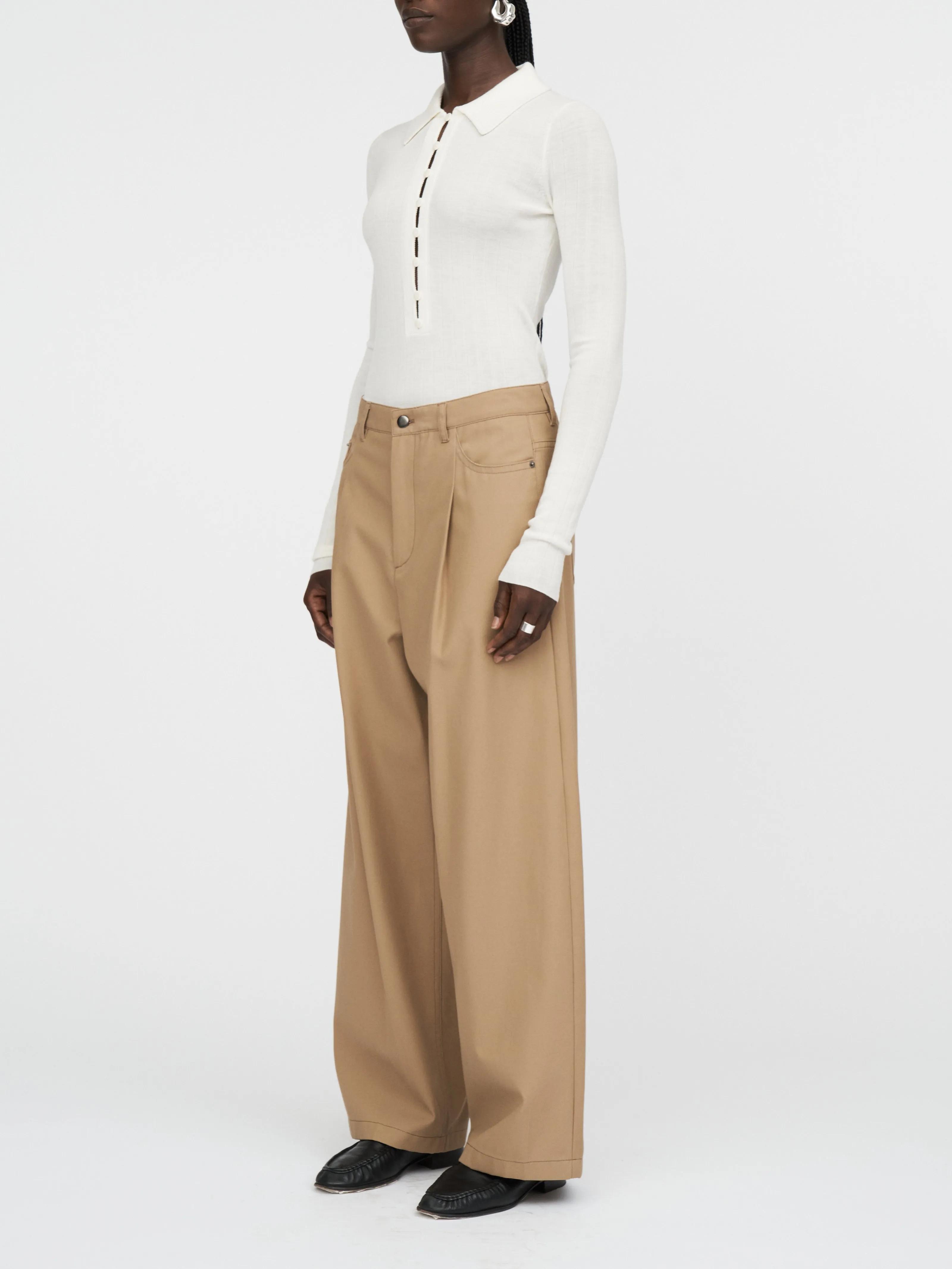 Kissing Placket Polo in Ivory sold by MARIA McMANUS product image thumbnail 2