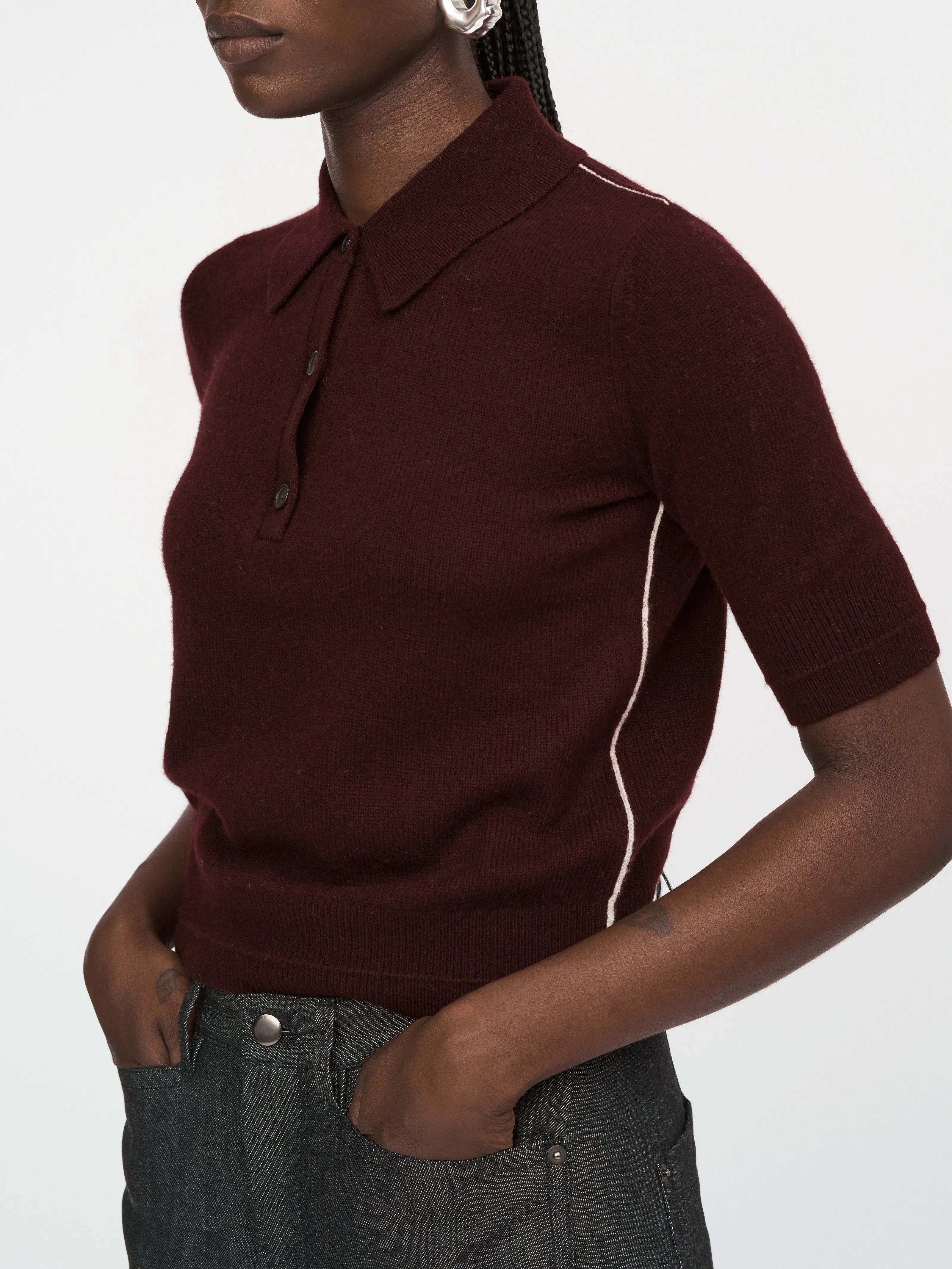 Featherweight Polo in Black Cherry sold by MARIA McMANUS product image thumbnail 4