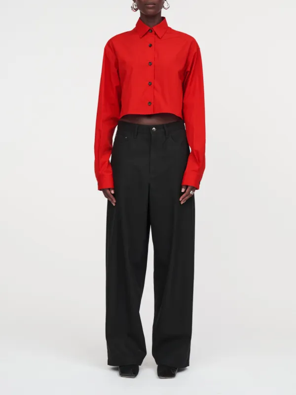 Crop Shirt in Red Apple made by MARIA McMANUS