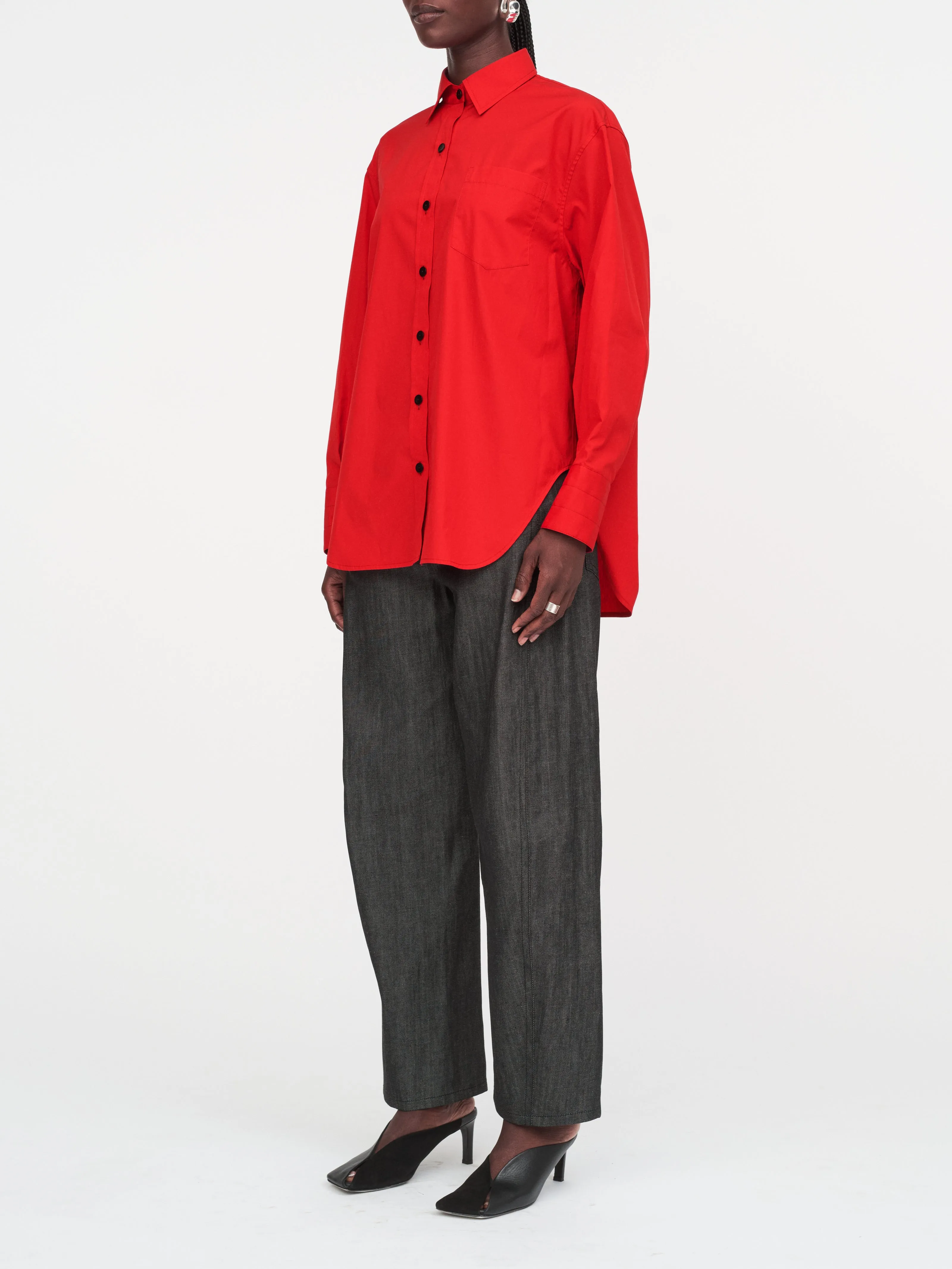 Oversized Tunic Shirt in Red Apple sold by MARIA McMANUS
