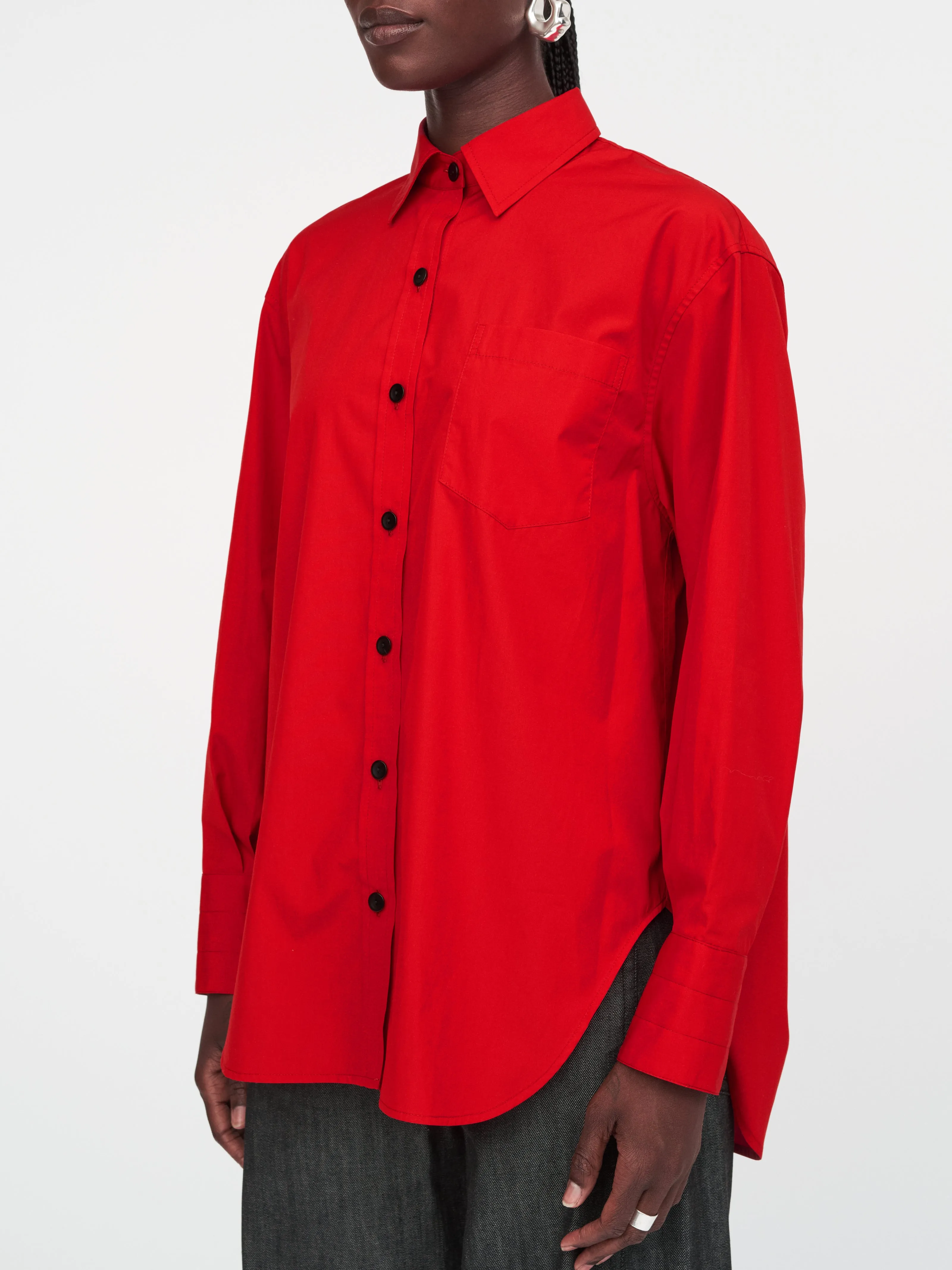 Oversized Tunic Shirt in Red Apple sold by MARIA McMANUS product image thumbnail 3