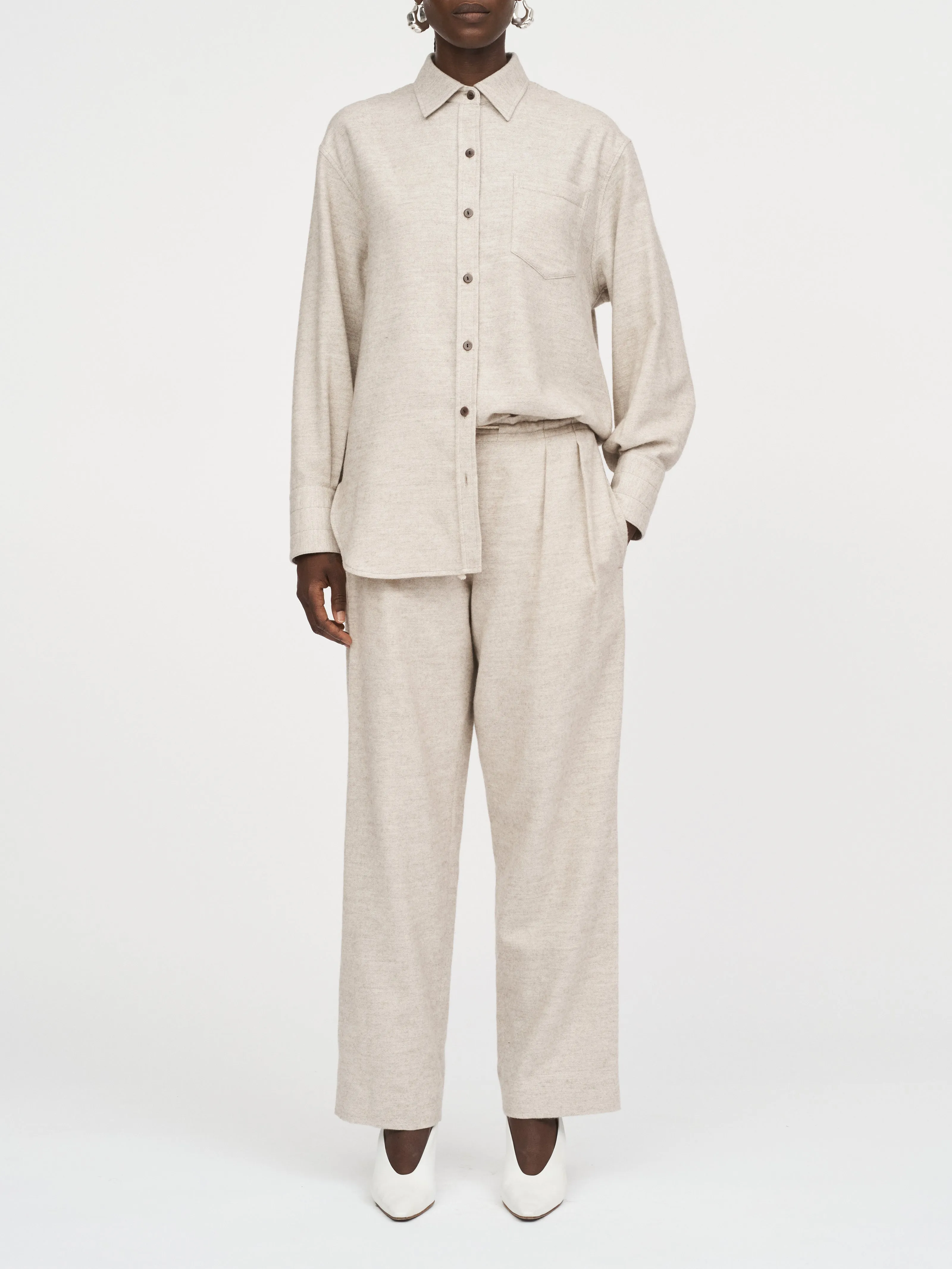 Oversized Tunic Shirt in Oatmeal sold by MARIA McMANUS product image thumbnail 4