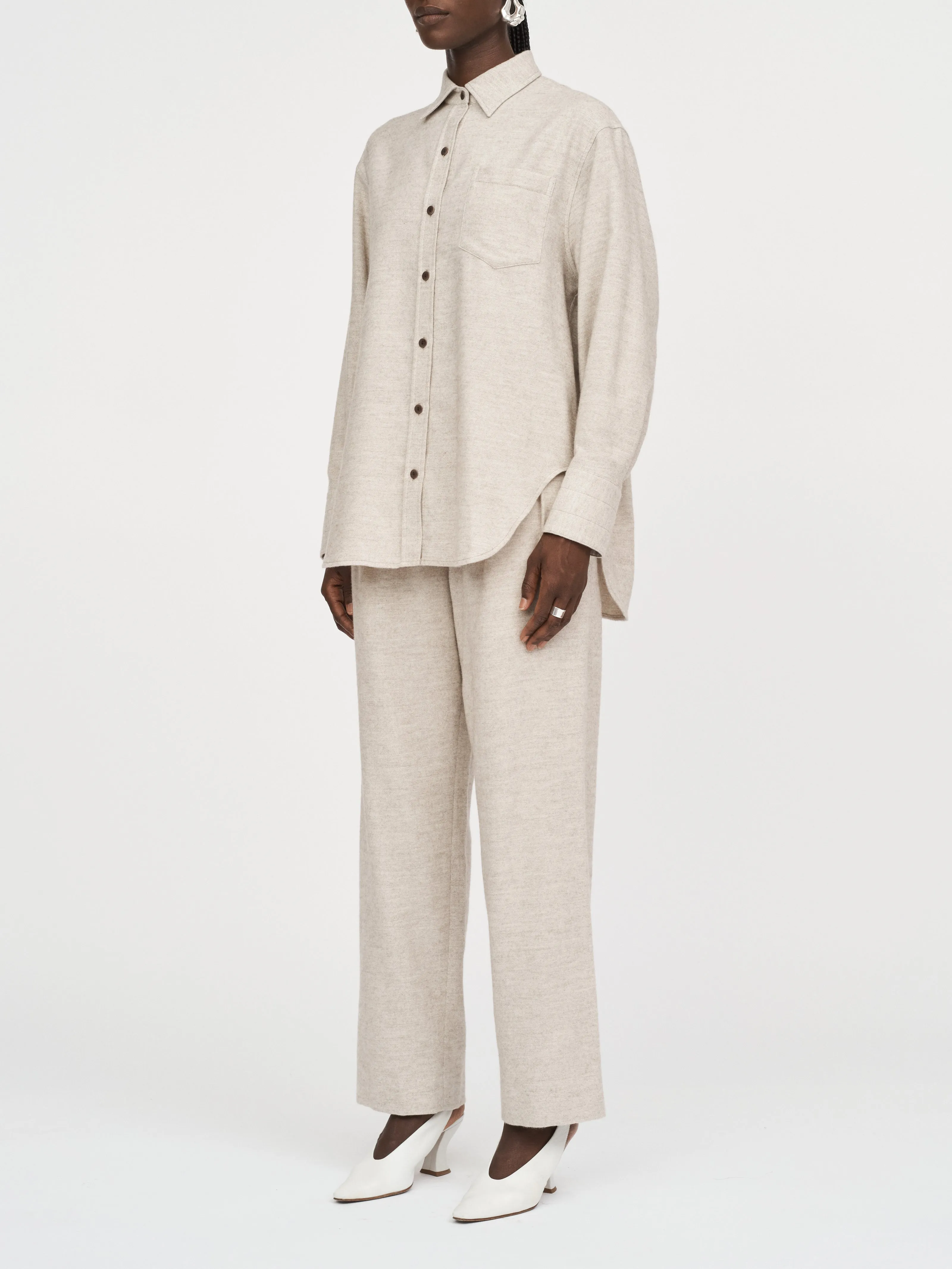 Oversized Tunic Shirt in Oatmeal sold by MARIA McMANUS product image thumbnail 2