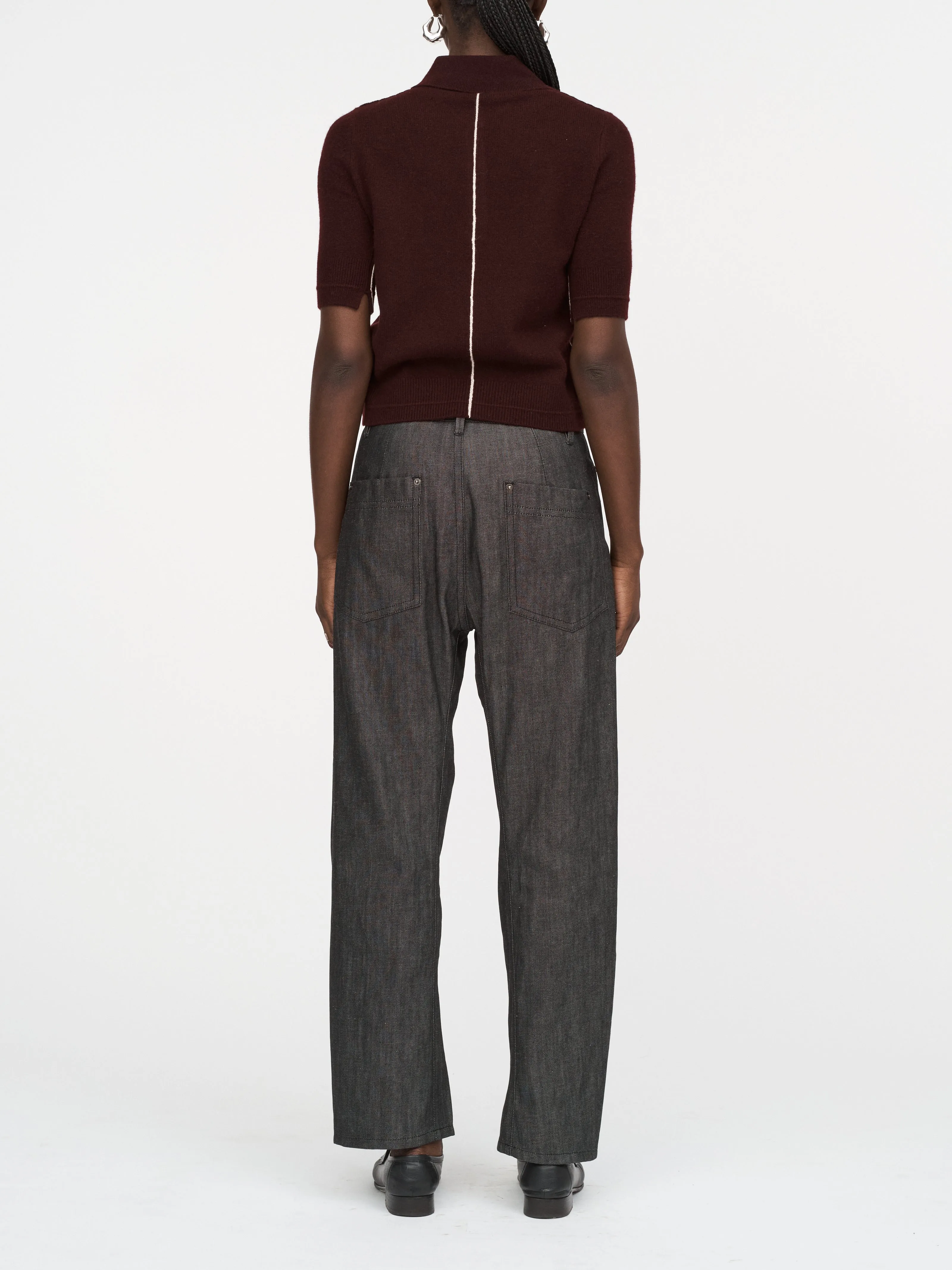 Bow Leg Crop Jean in Washed Black sold by MARIA McMANUS product image thumbnail 3