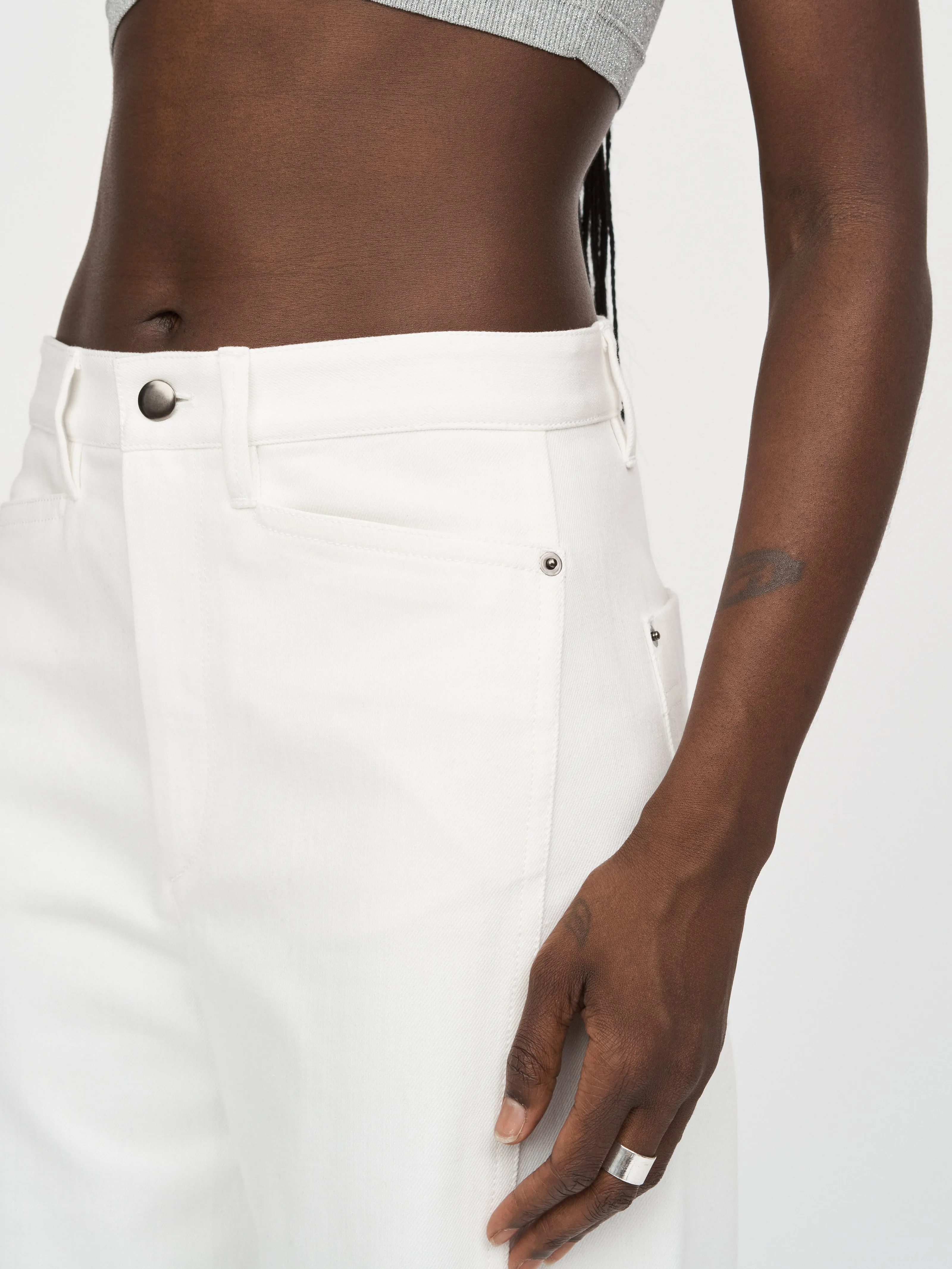 Bow Leg Crop Jean in Snow White sold by MARIA McMANUS product image thumbnail 4