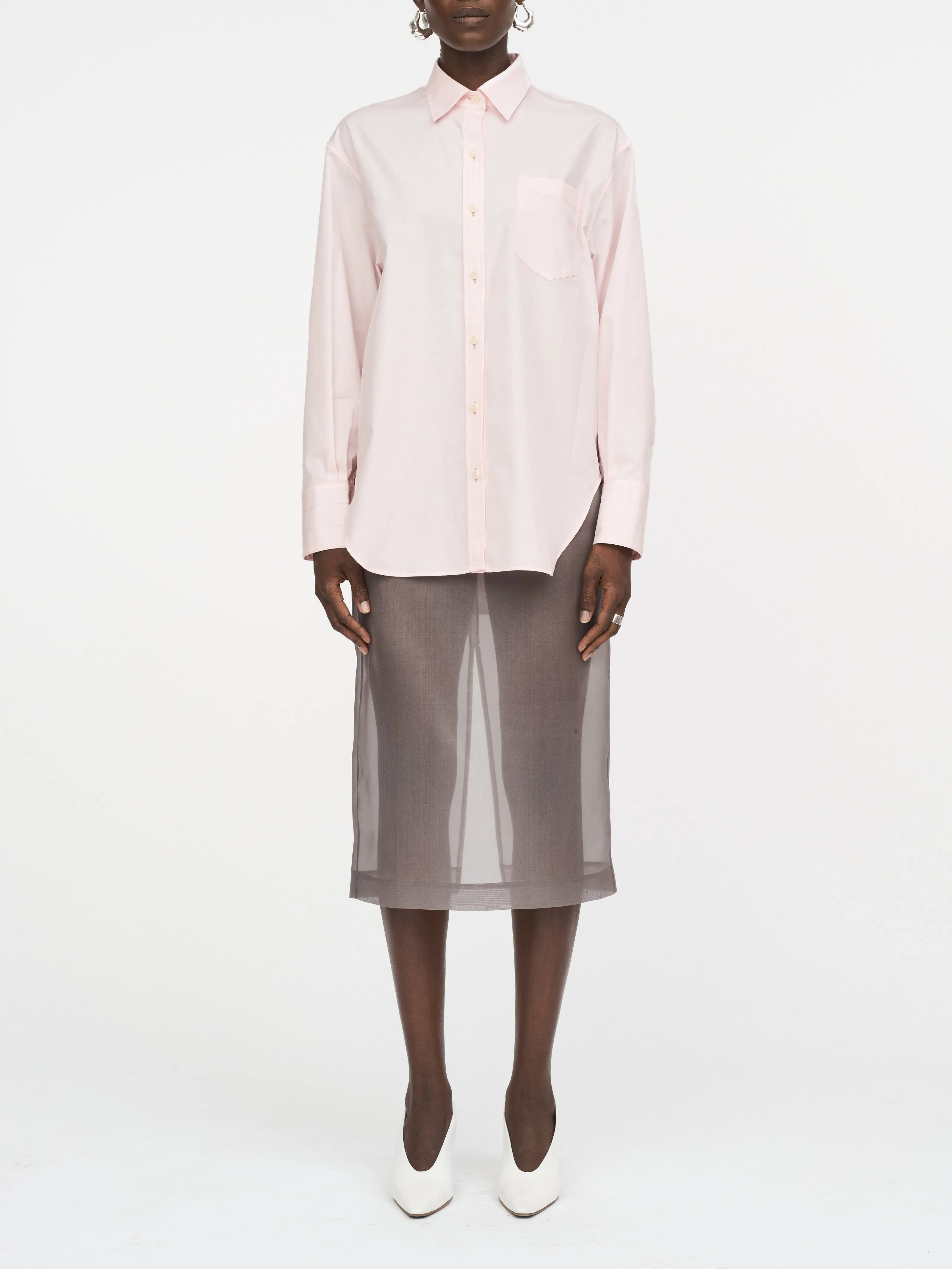 Oversized Tunic Shirt in Pale Pink sold by MARIA McMANUS