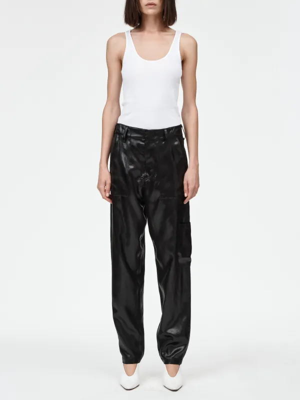 Belted Carpenter Pant in Black made by MARIA McMANUS