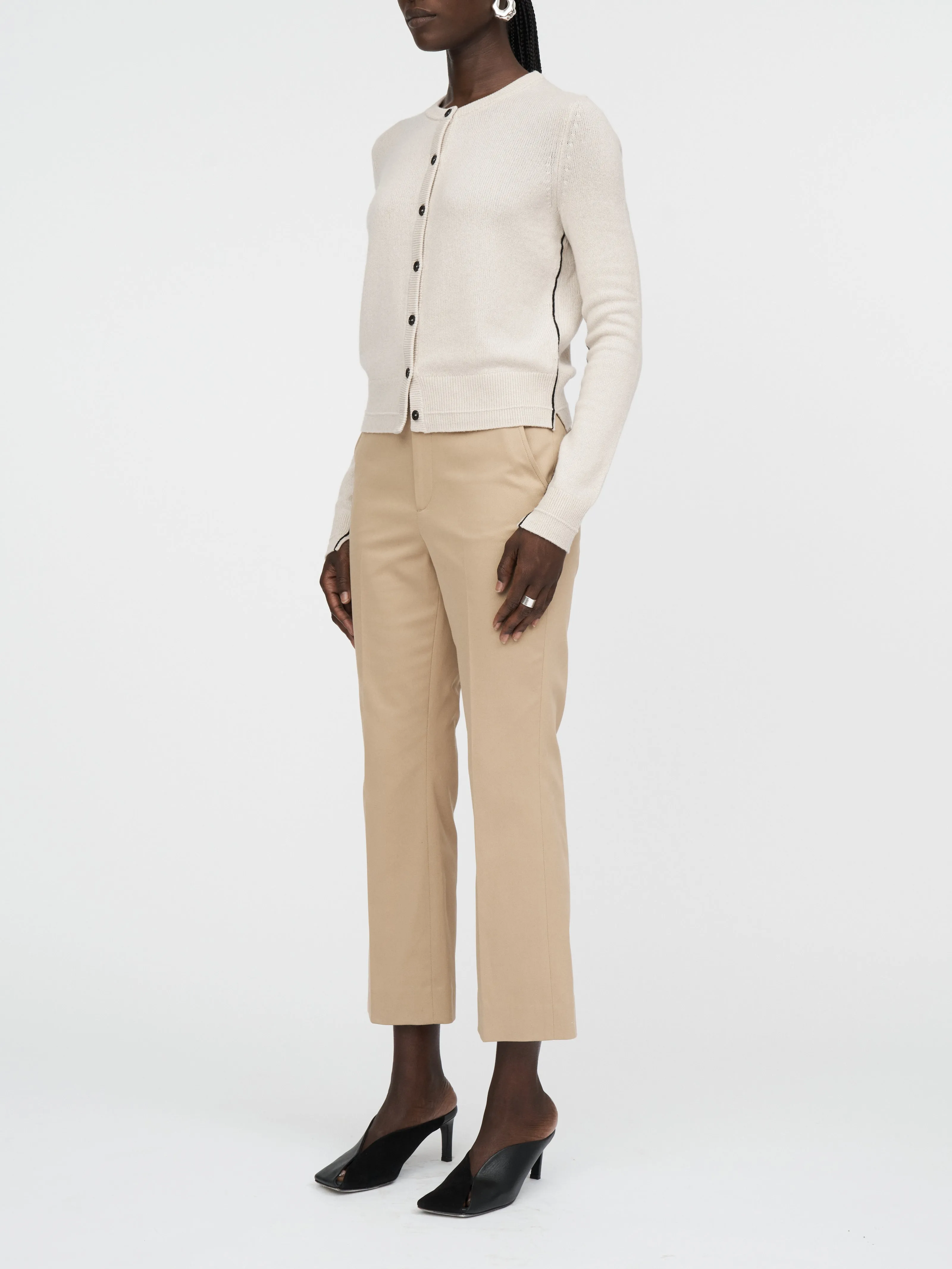 High Waisted Crop Trouser in Khaki sold by MARIA McMANUS product image thumbnail 2