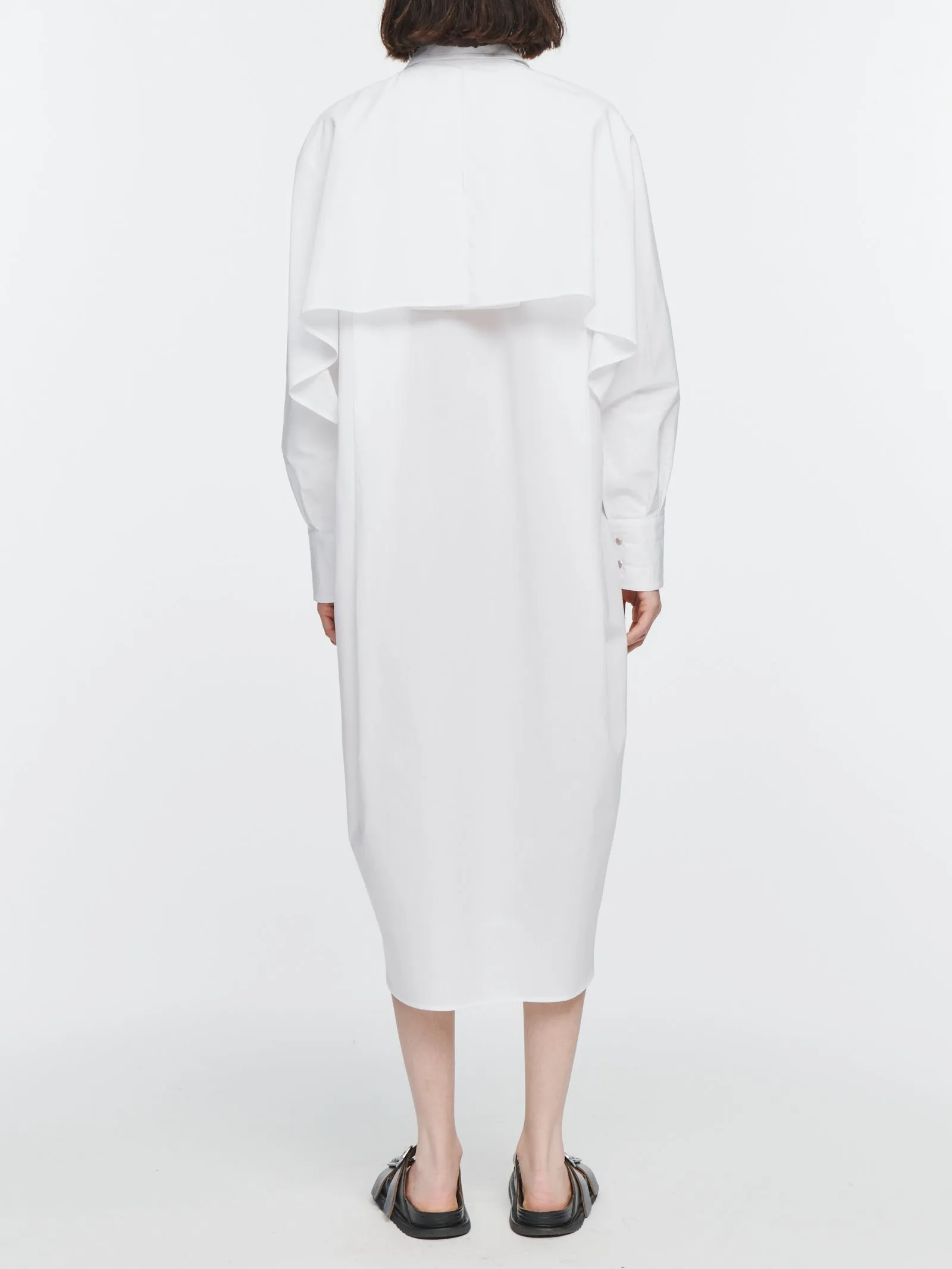 Cape Shirt Dress in White sold by MARIA McMANUS product image thumbnail 3