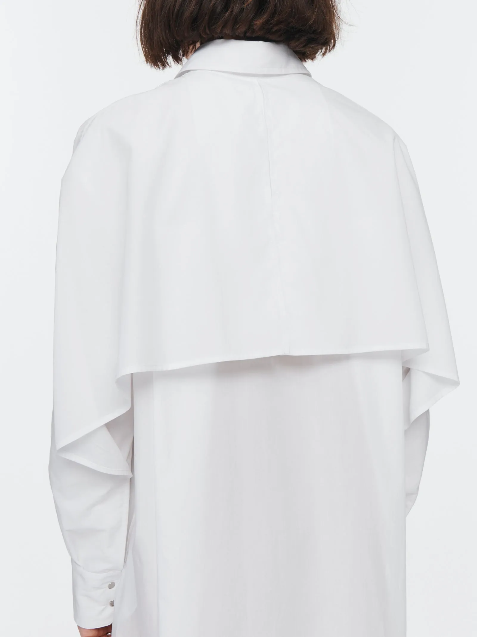 Cape Shirt Dress in White sold by MARIA McMANUS product image thumbnail 4