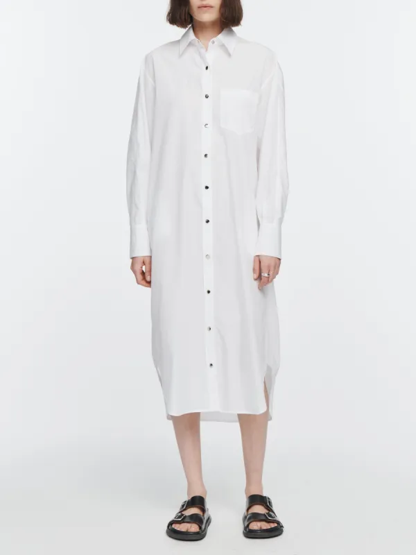Cape Shirt Dress in White made by MARIA McMANUS