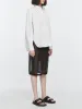 Oversized Covered Placket Shirt in White sold by MARIA McMANUS
