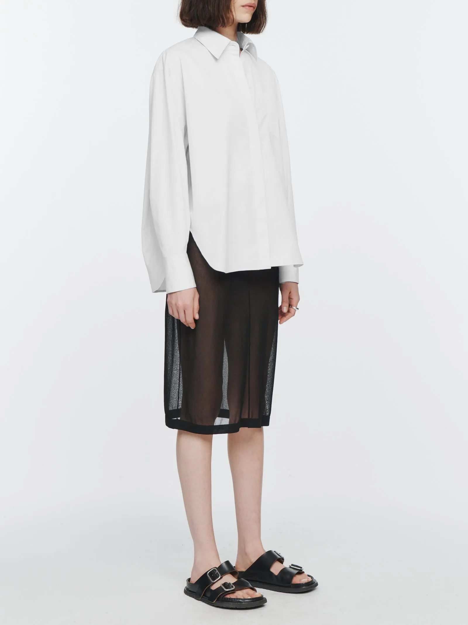 Oversized Covered Placket Shirt in White sold by MARIA McMANUS product image thumbnail 2