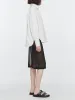 Oversized Covered Placket Shirt in White sold by MARIA McMANUS