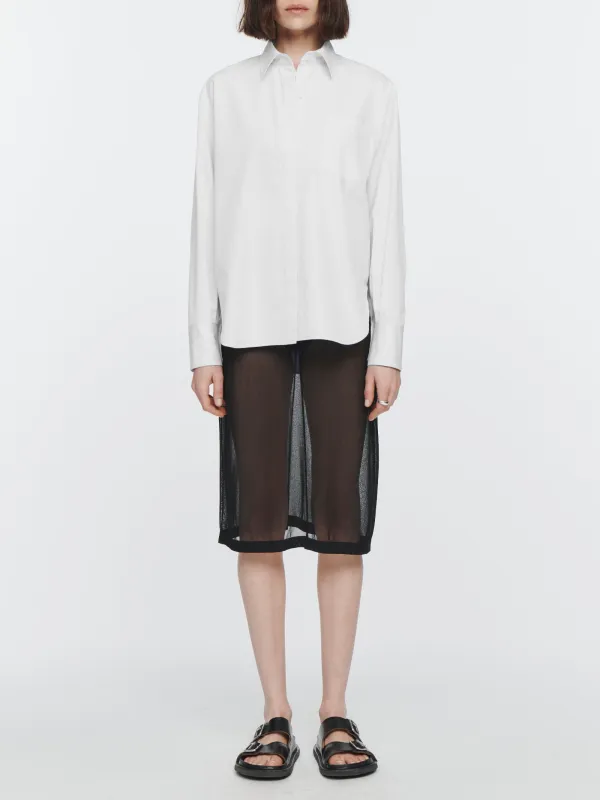 Oversized Covered Placket Shirt in White sold by MARIA McMANUS