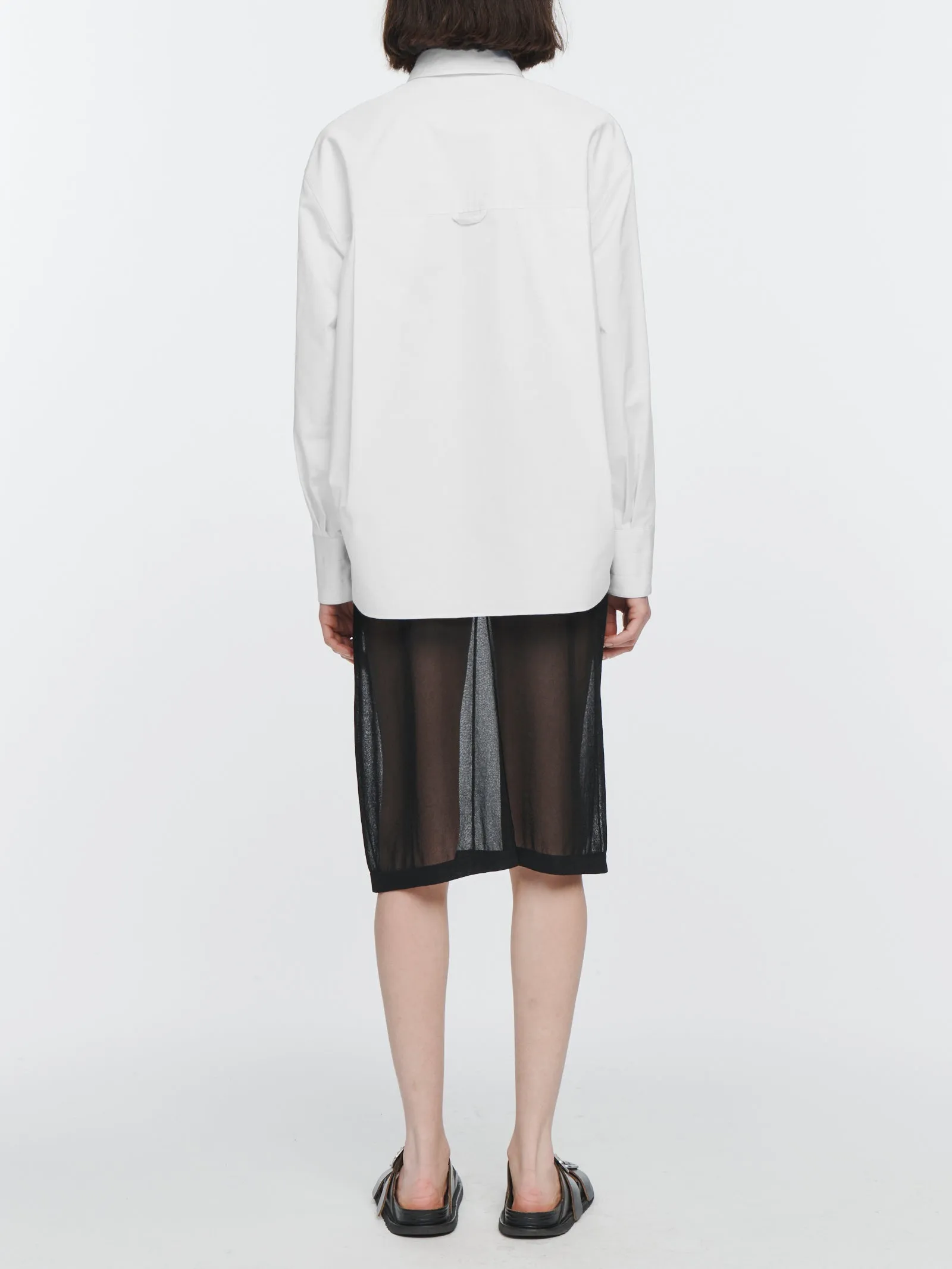 Oversized Covered Placket Shirt in White sold by MARIA McMANUS product image thumbnail 4
