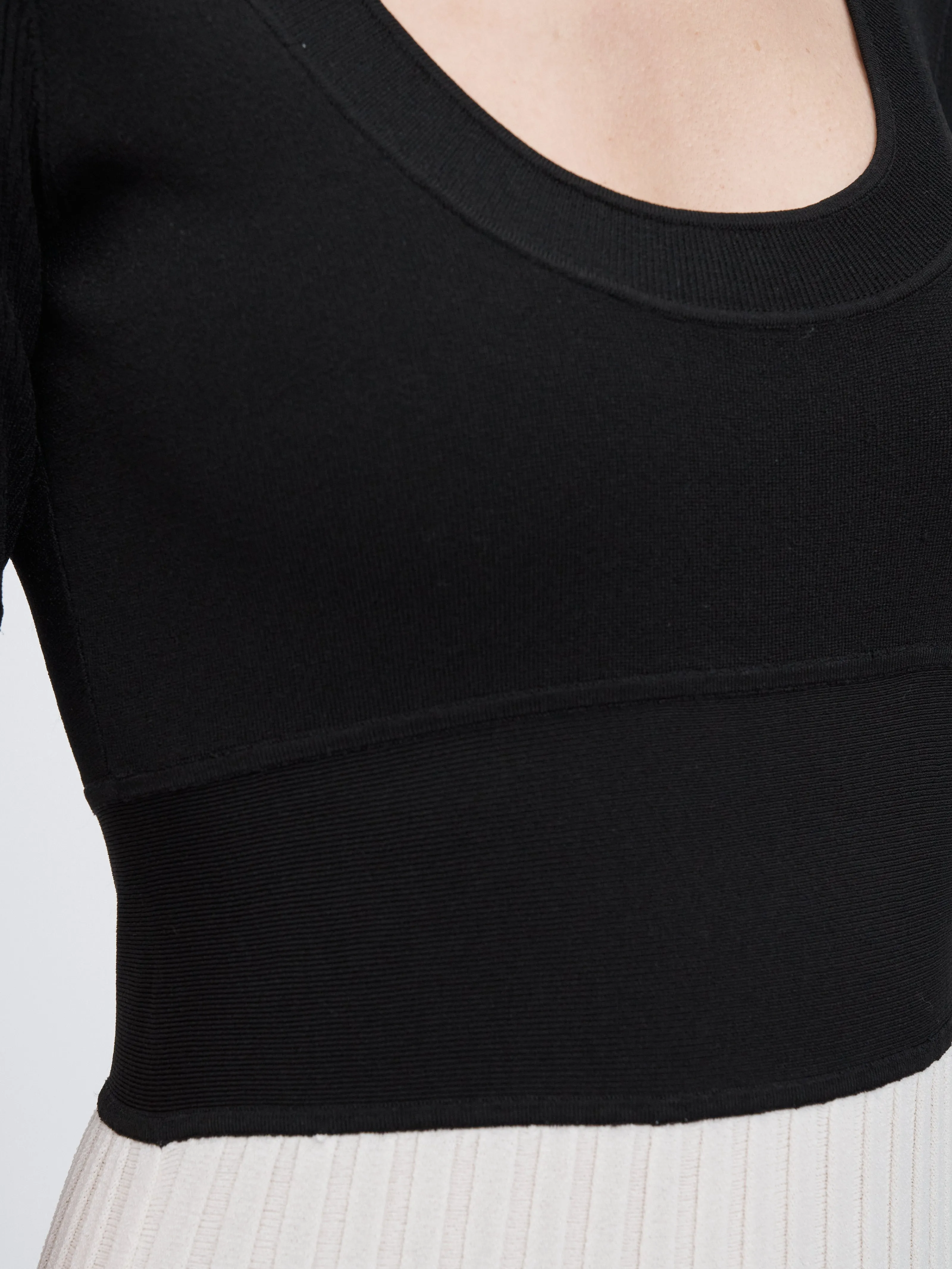Short Sleeve Ballet Dress in Black/White Color Block sold by MARIA McMANUS product image thumbnail 5