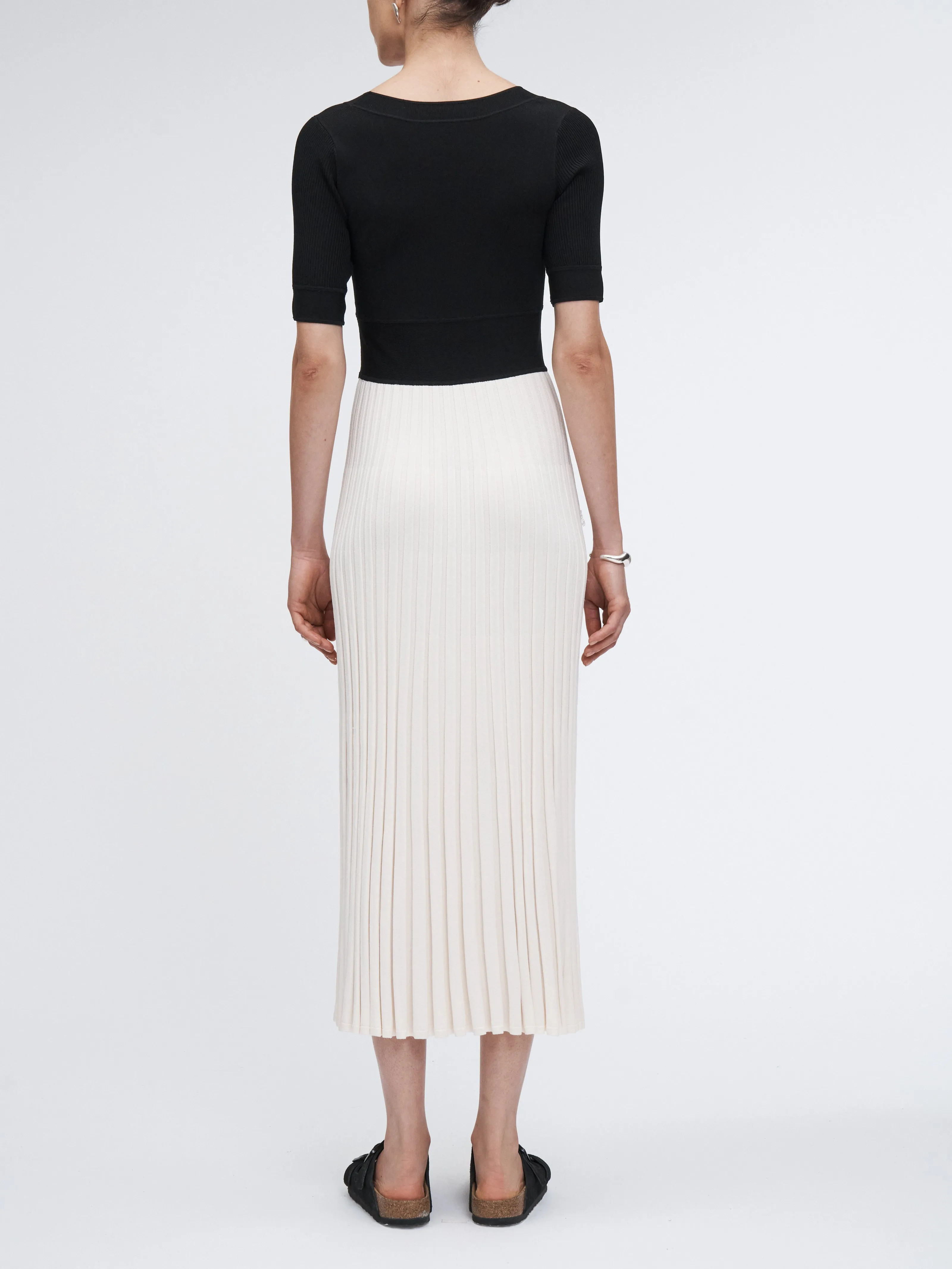 Short Sleeve Ballet Dress in Black/White Color Block sold by MARIA McMANUS product image thumbnail 4