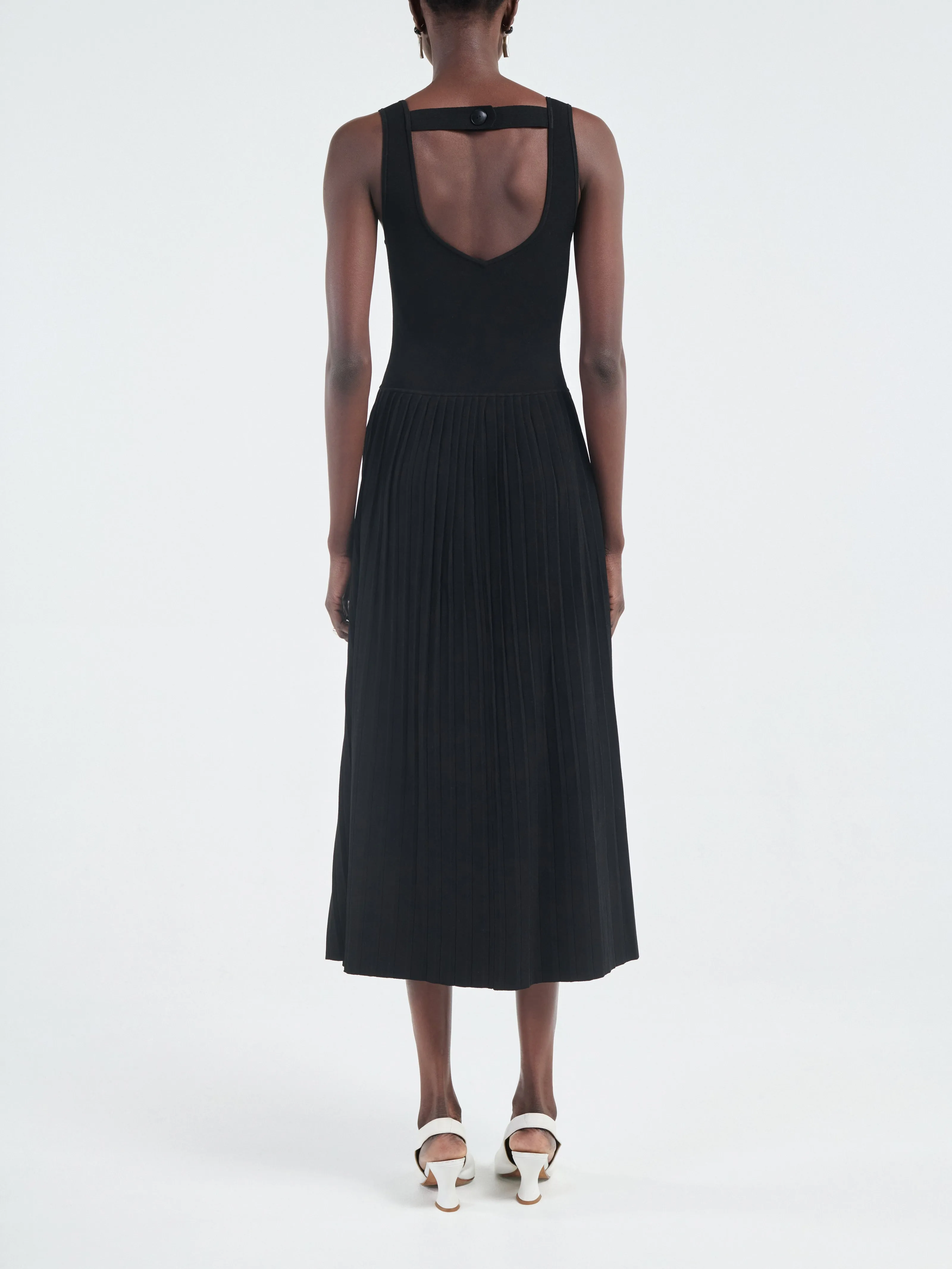 Halter Pleat Dress in Black sold by MARIA McMANUS product image thumbnail 3