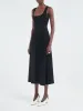 Halter Pleat Dress in Black sold by MARIA McMANUS