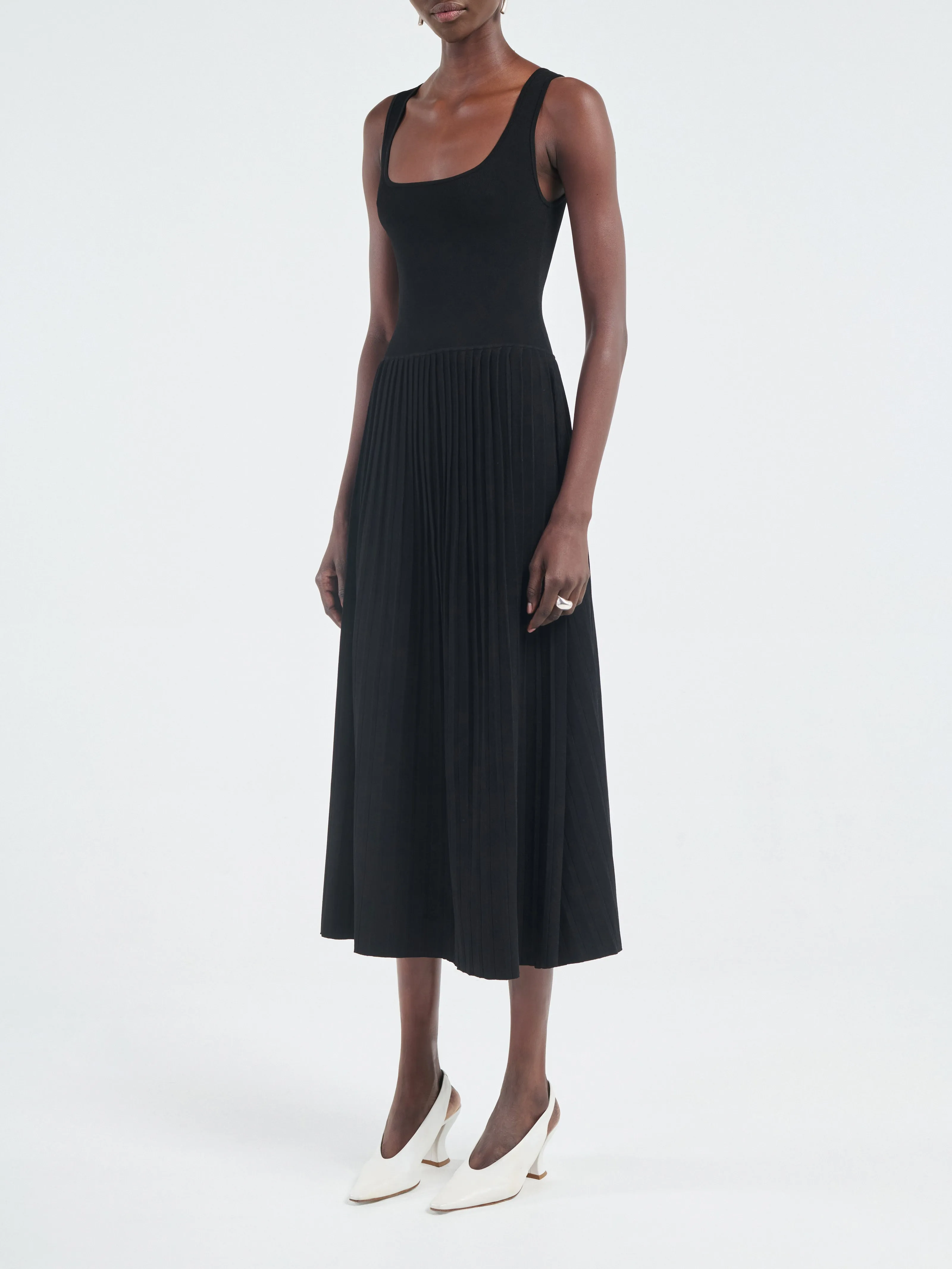 Halter Pleat Dress in Black sold by MARIA McMANUS product image thumbnail 2