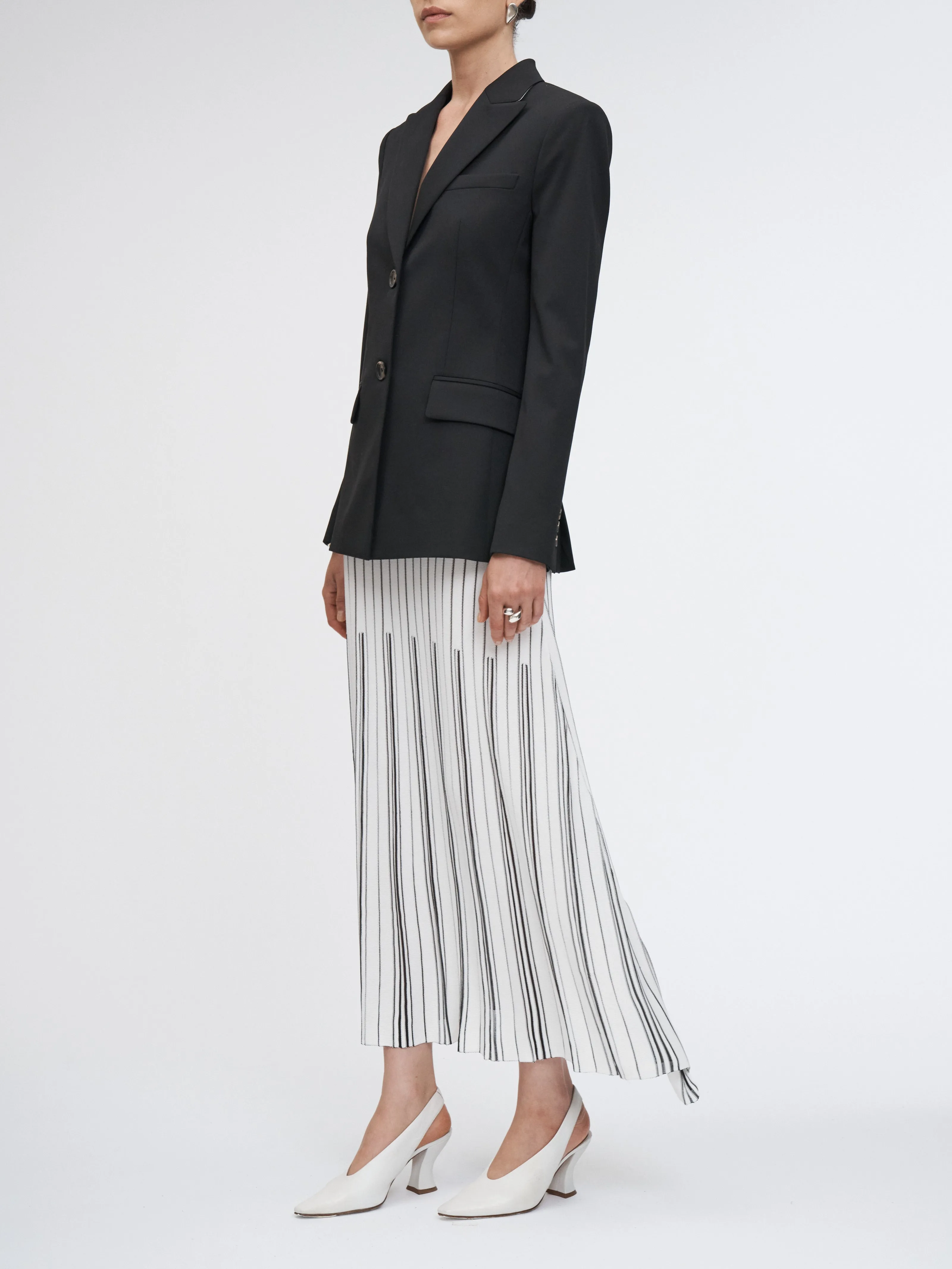 Variegated Pleat Skirt in Off-White sold by MARIA McMANUS