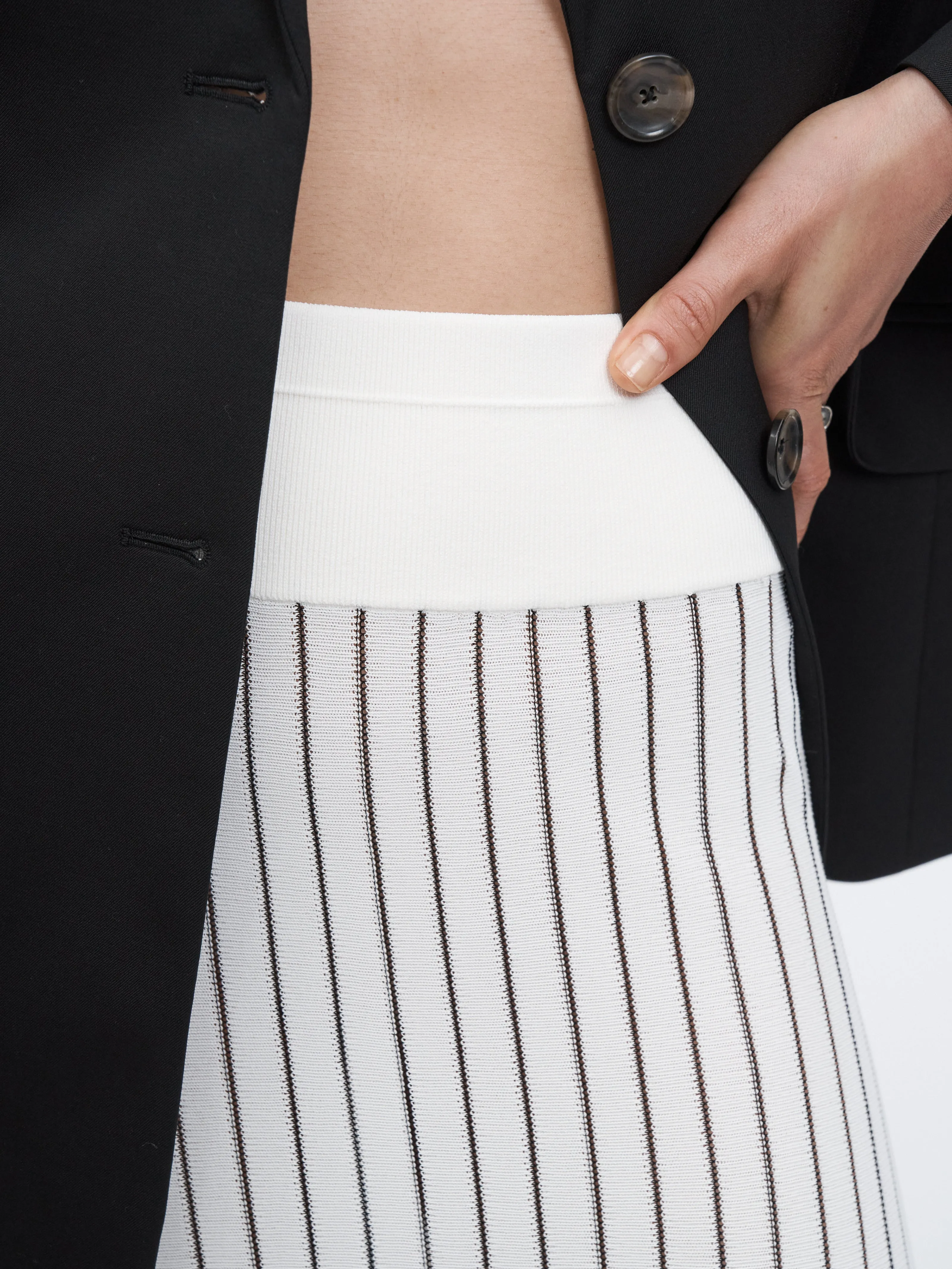 Variegated Pleat Skirt in Off-White sold by MARIA McMANUS product image thumbnail 5