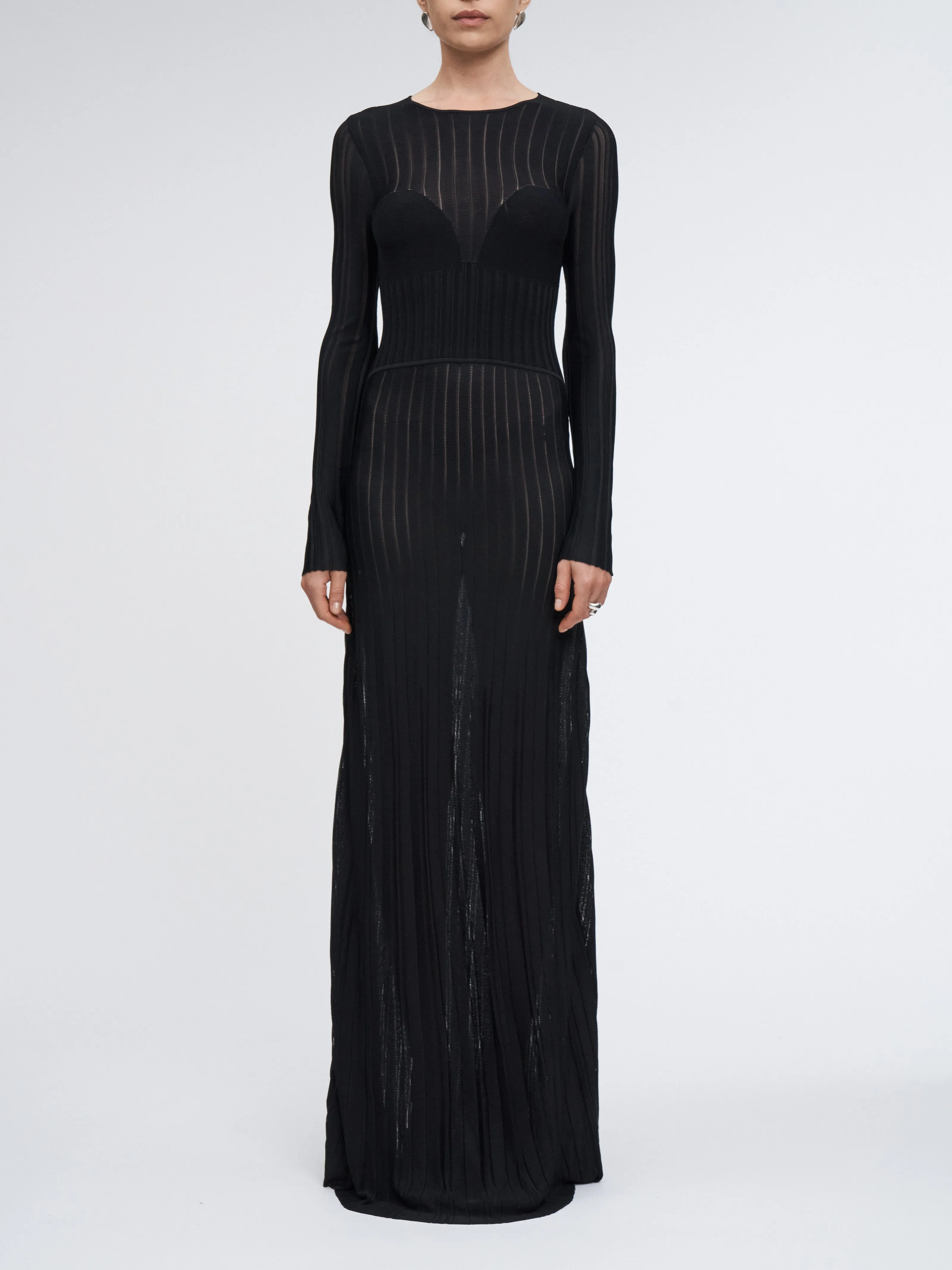 Bustier Variegated Dress in Black sold by MARIA McMANUS