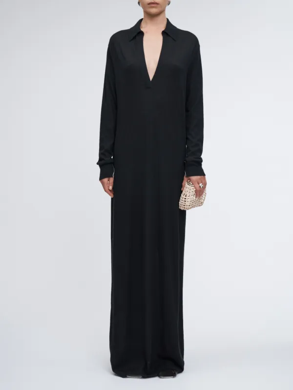 Jersey Polo Dress in Black sold by MARIA McMANUS