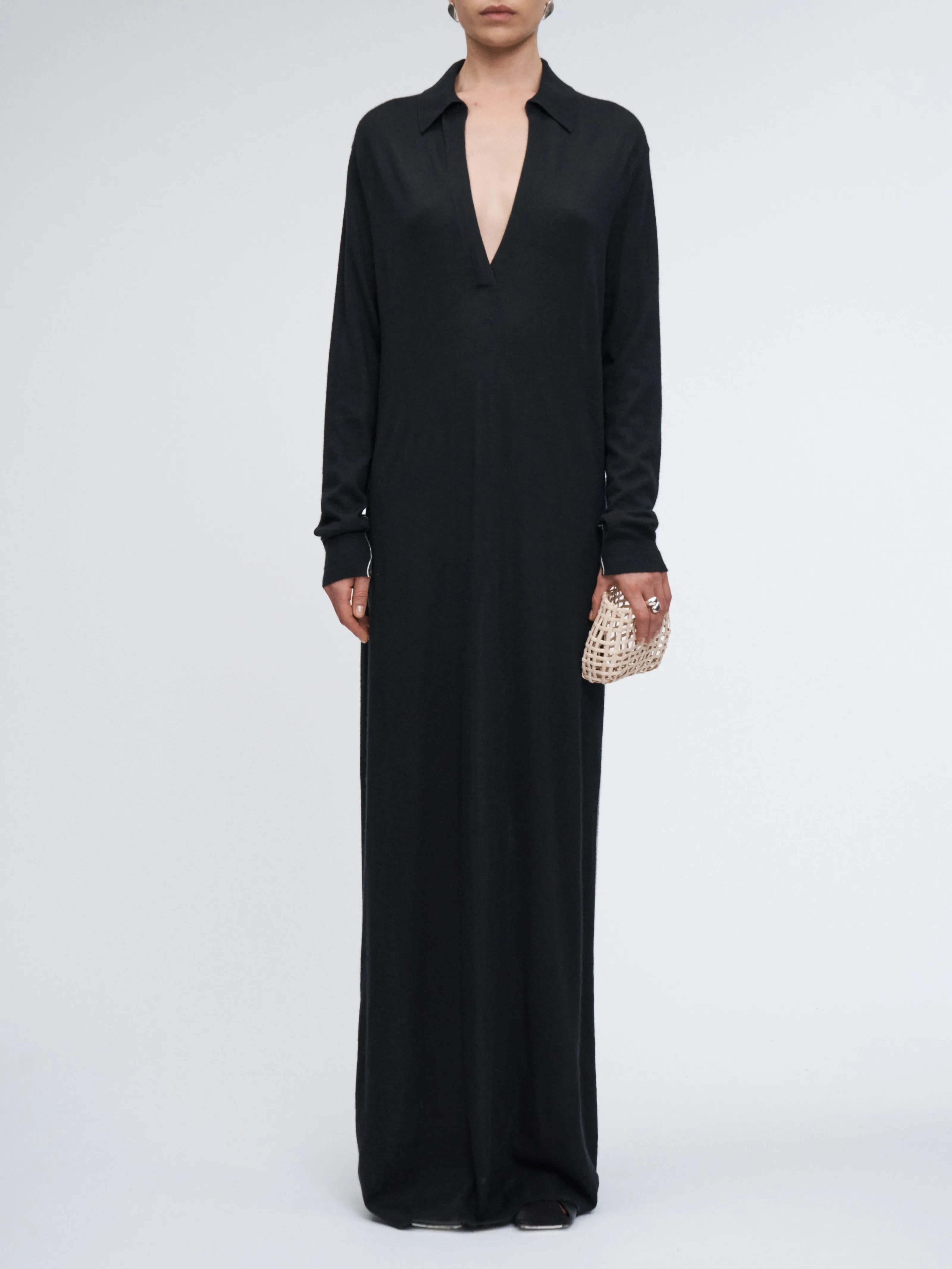 Jersey Polo Dress in Black sold by MARIA McMANUS