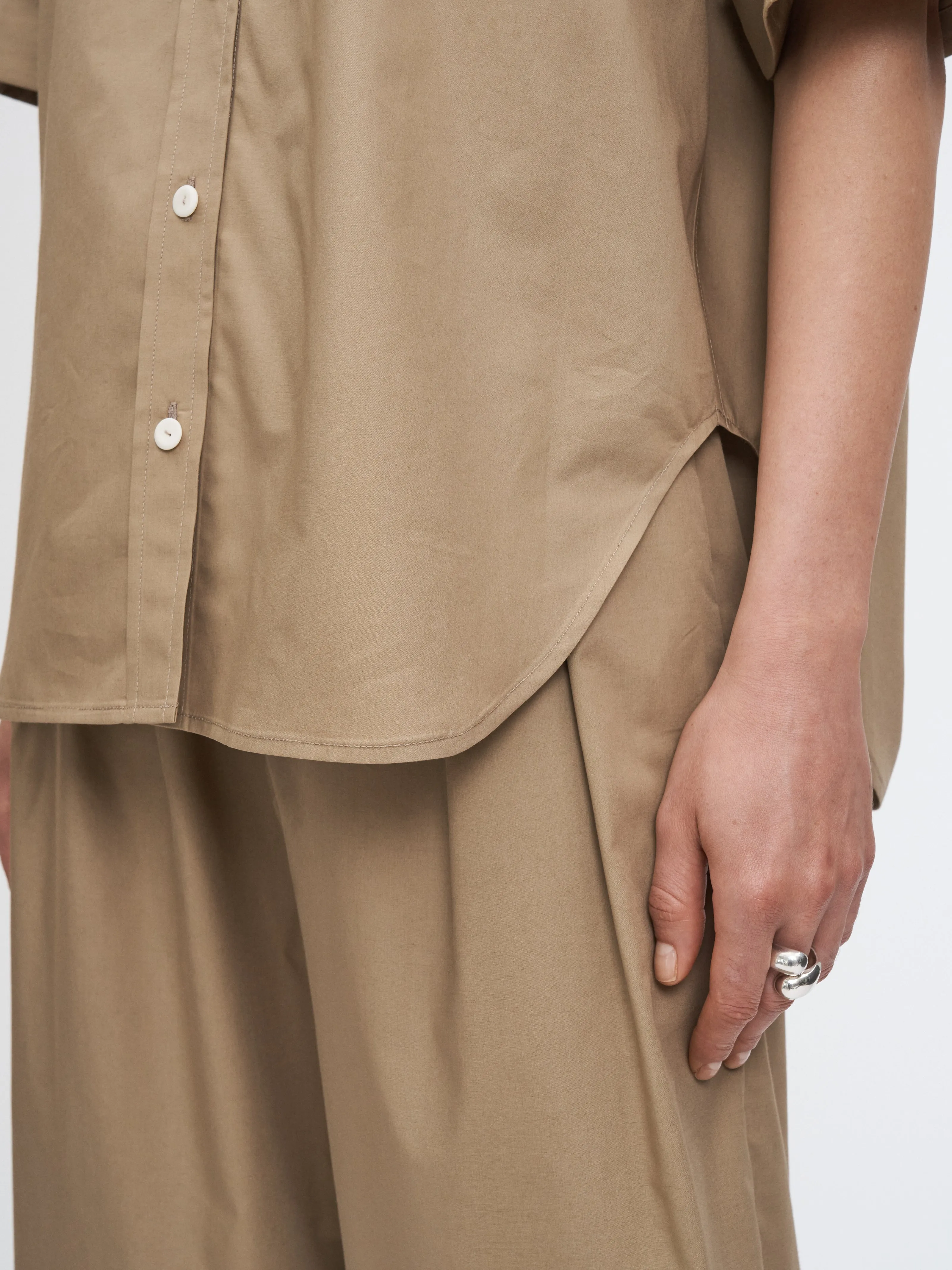 Short Sleeve Oversized Shirt in Walnut sold by MARIA McMANUS product image thumbnail 5