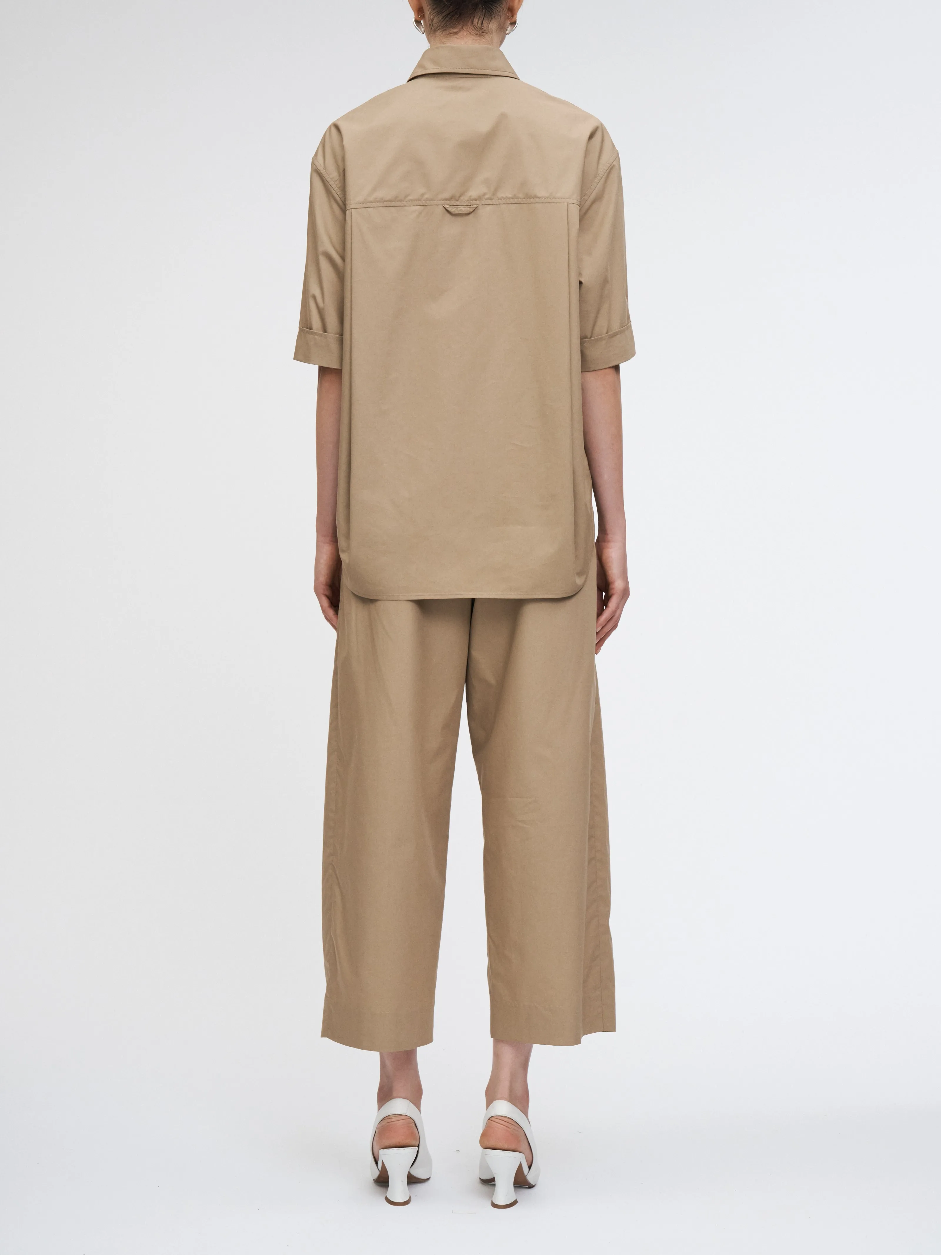 Short Sleeve Oversized Shirt in Walnut sold by MARIA McMANUS product image thumbnail 4